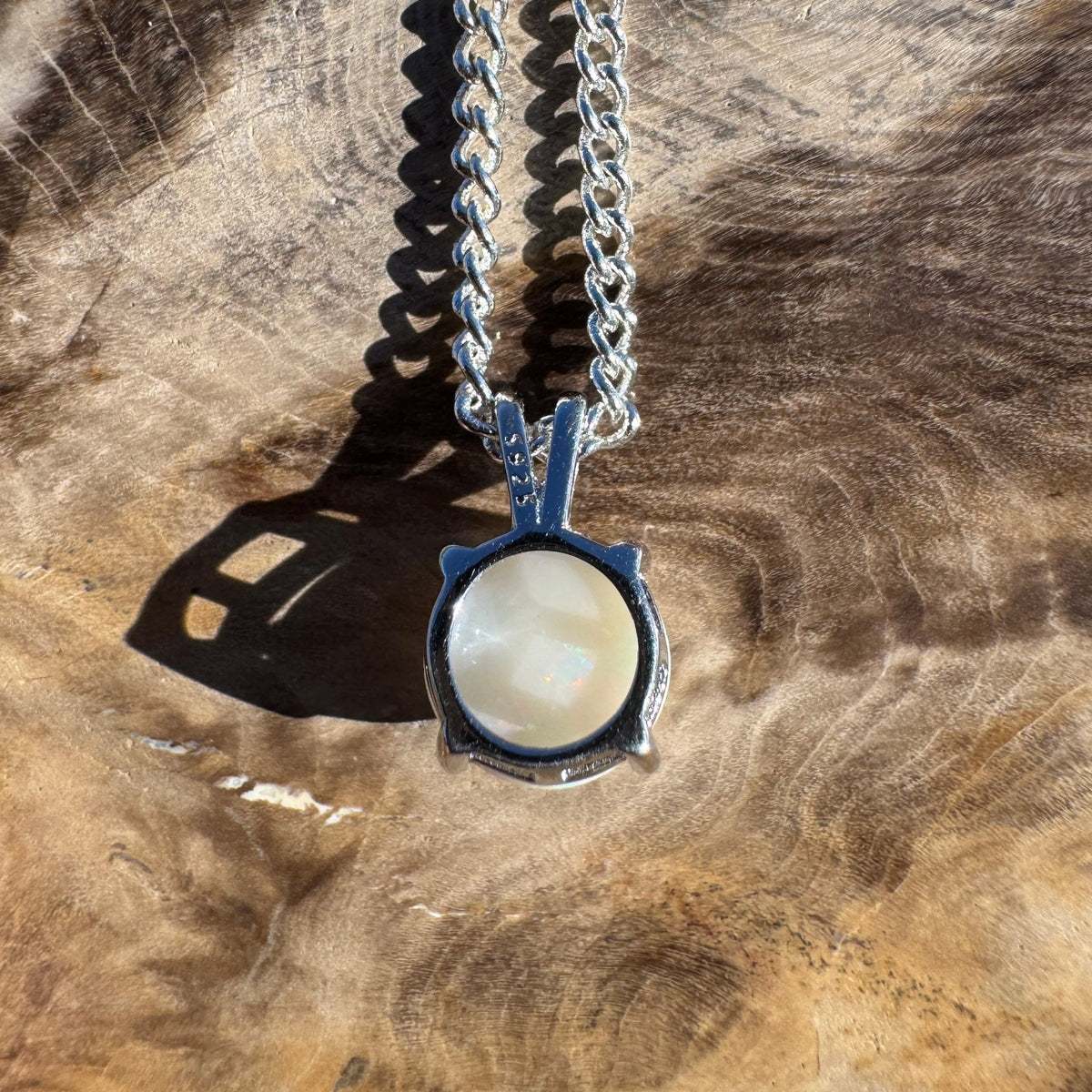 1.2ct Coober Pedy Opal Pendant Necklace ~ 'Lorne Glow' | 925 Sterling Silver | Solid Australian Opal