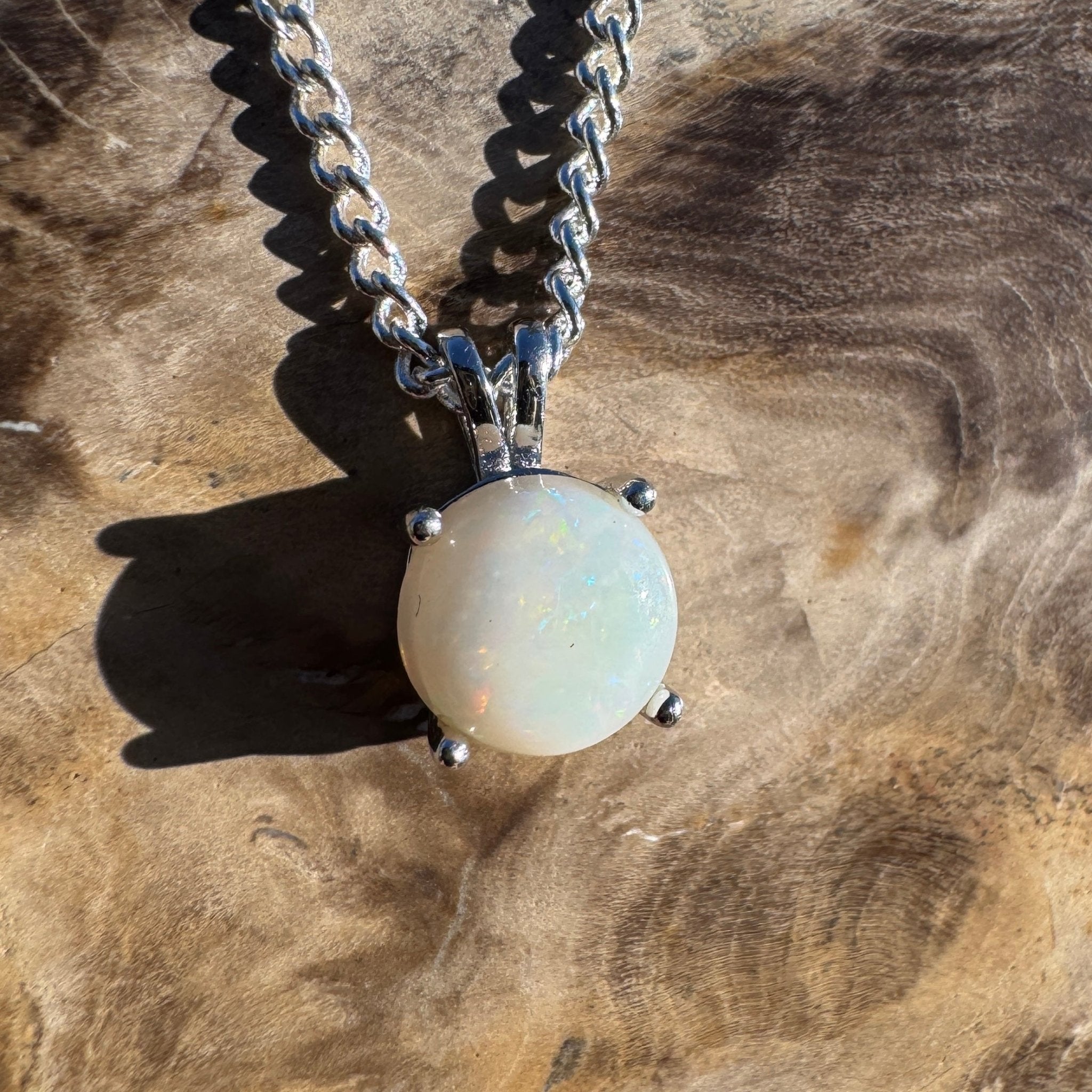 1.2ct Coober Pedy Opal Pendant Necklace ~ 'Lorne Glow' | 925 Sterling Silver | Solid Australian Opal