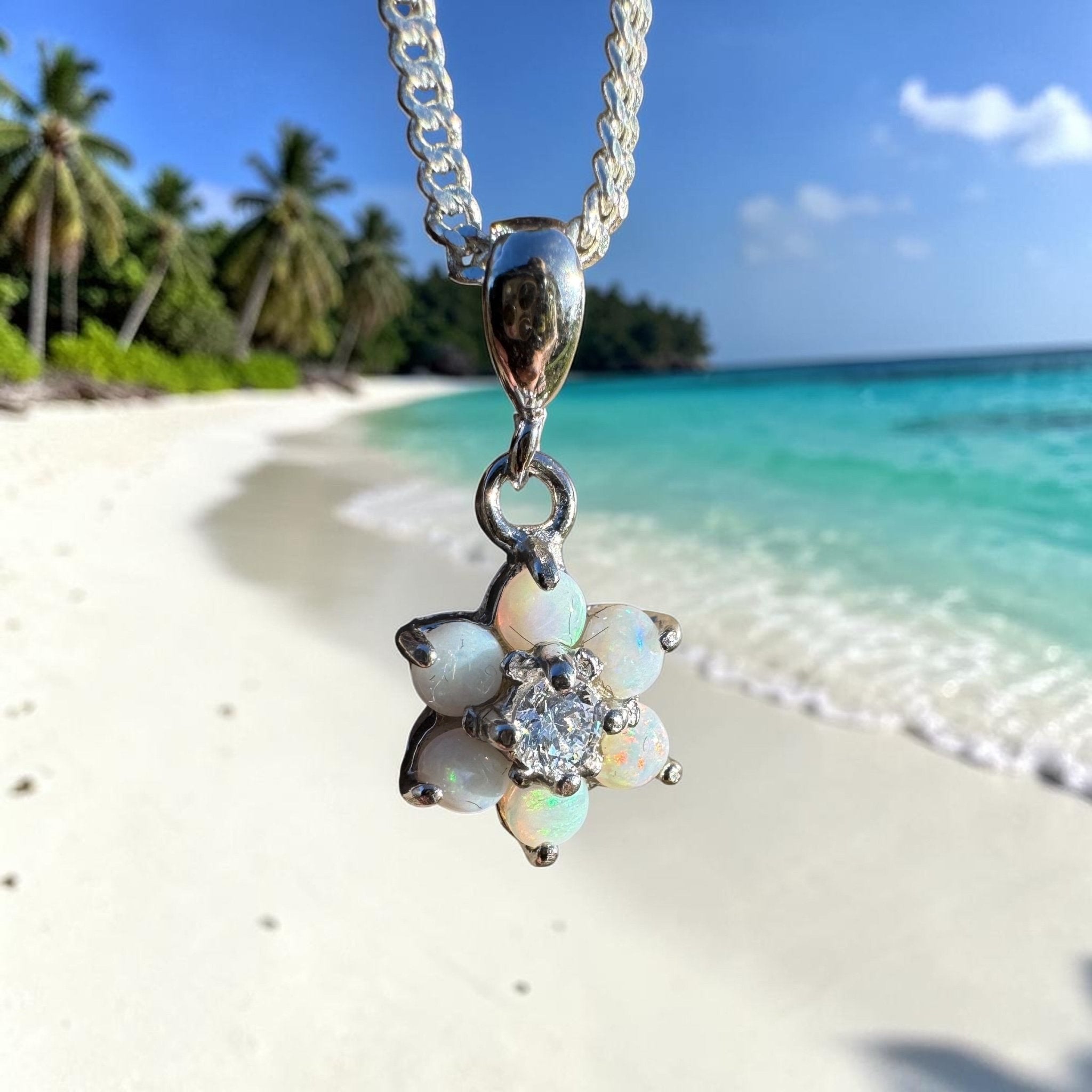 1.2ct Coober Pedy Opal Pendant Necklace ~ 'Melrose Verdant' | 925 Sterling Silver | Solid Australian Opal