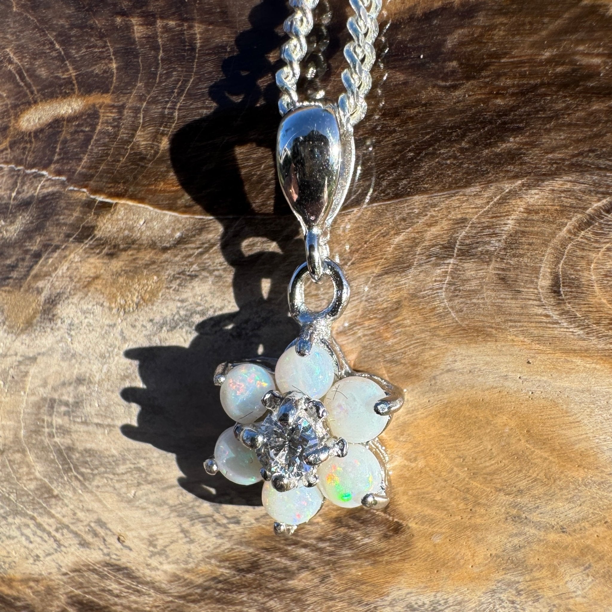 1.2ct Coober Pedy Opal Pendant Necklace ~ 'Melrose Verdant' | 925 Sterling Silver | Solid Australian Opal