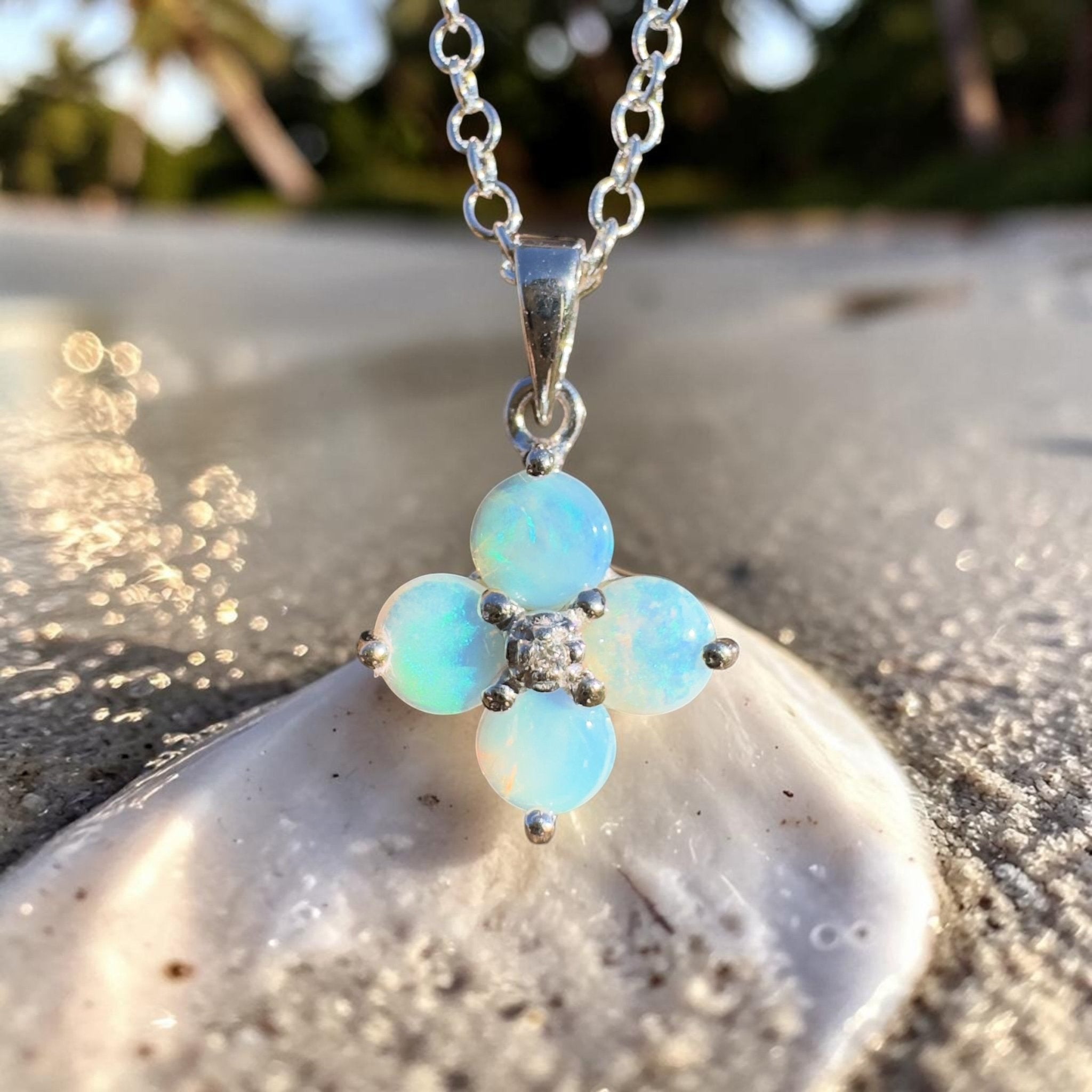 1.2ct Coober Pedy Opal Pendant Necklace ~ 'Mornington Memories' | 925 Sterling Silver | Solid Australian Opal