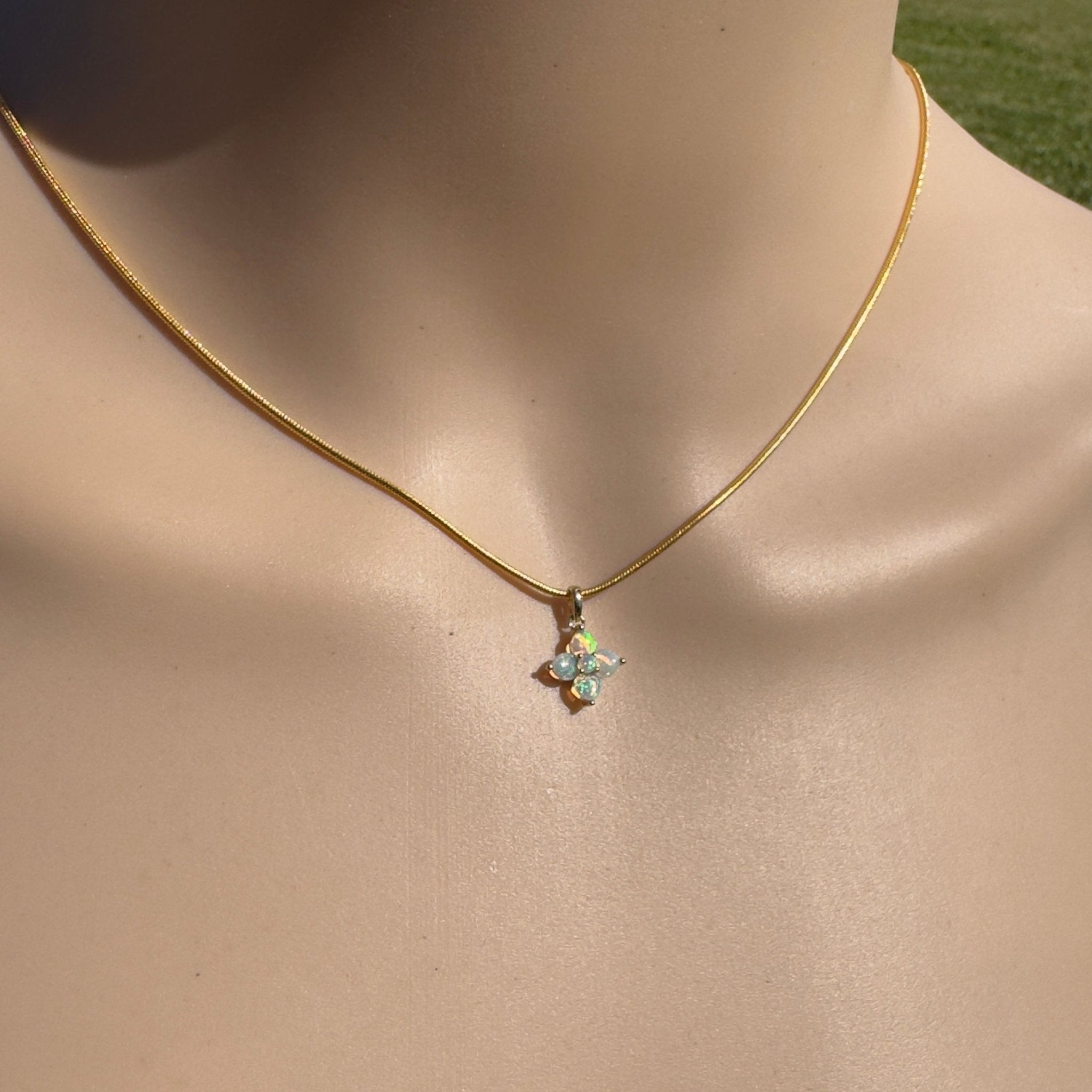 1.2ct Coober Pedy Opal Pendant Necklace ~ 'Snapper Rocks Gold' | 9ct Yellow Gold | Solid Australian Opal