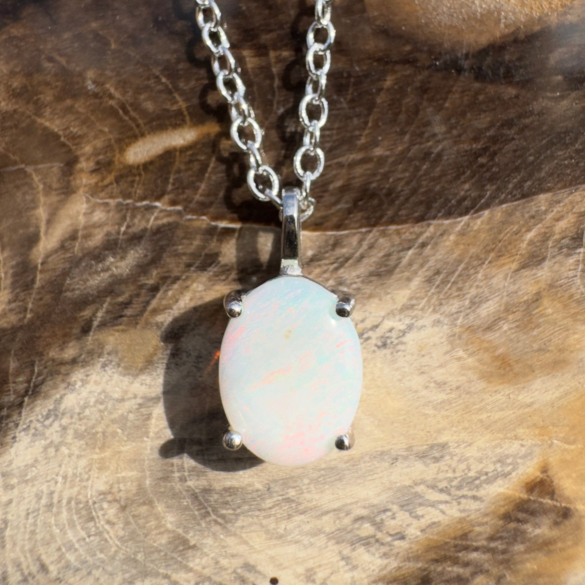 1.2ct Coober Pedy Opal Pendant Necklace ~ 'Stradbroke Sunrise' | 925 Sterling Silver | Solid Australian Opal