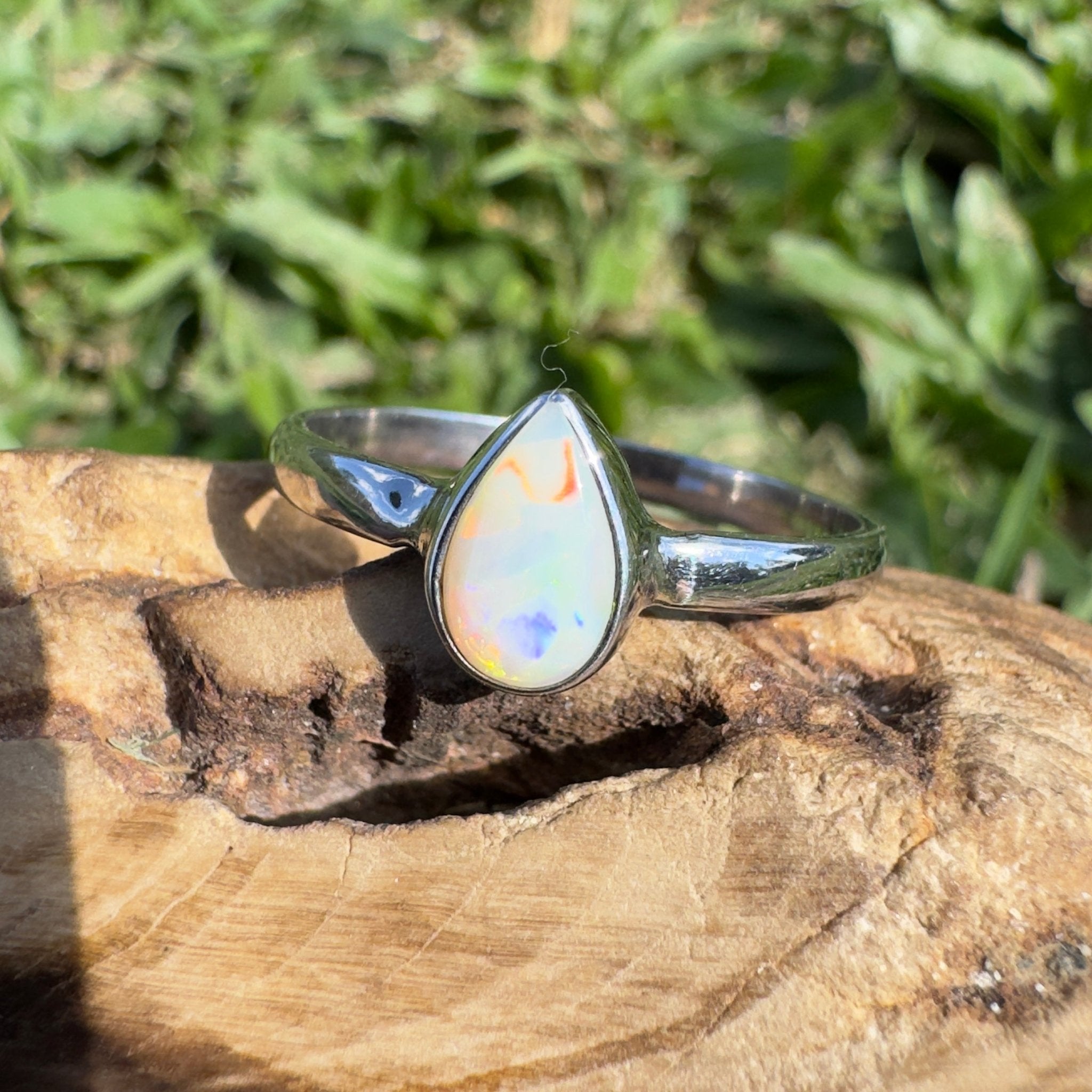 1.2ct Coober Pedy Opal Ring ~ 'Broome Starlight' | 925 Sterling Silver | Solid Australian Opal