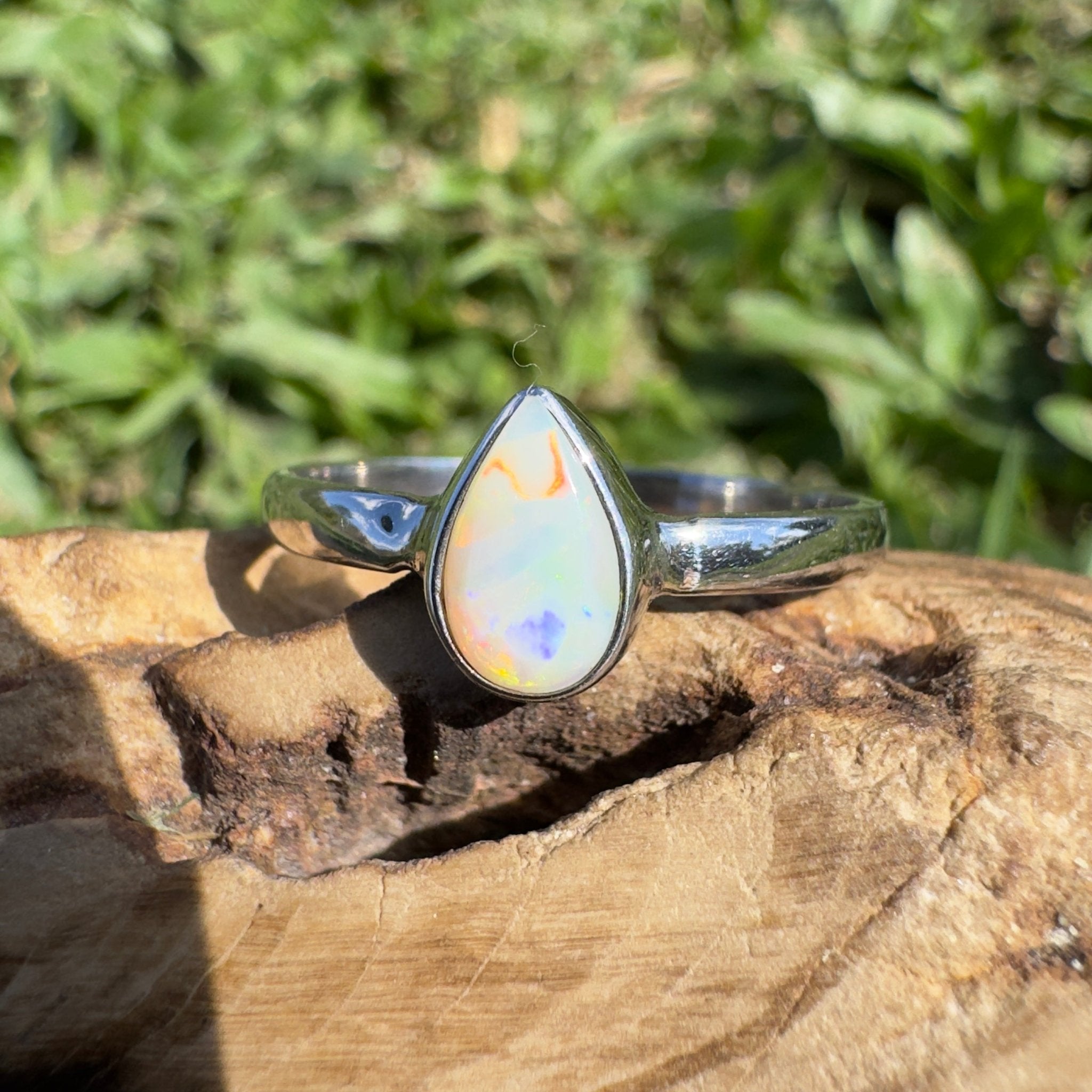 1.2ct Coober Pedy Opal Ring ~ 'Broome Starlight' | 925 Sterling Silver | Solid Australian Opal