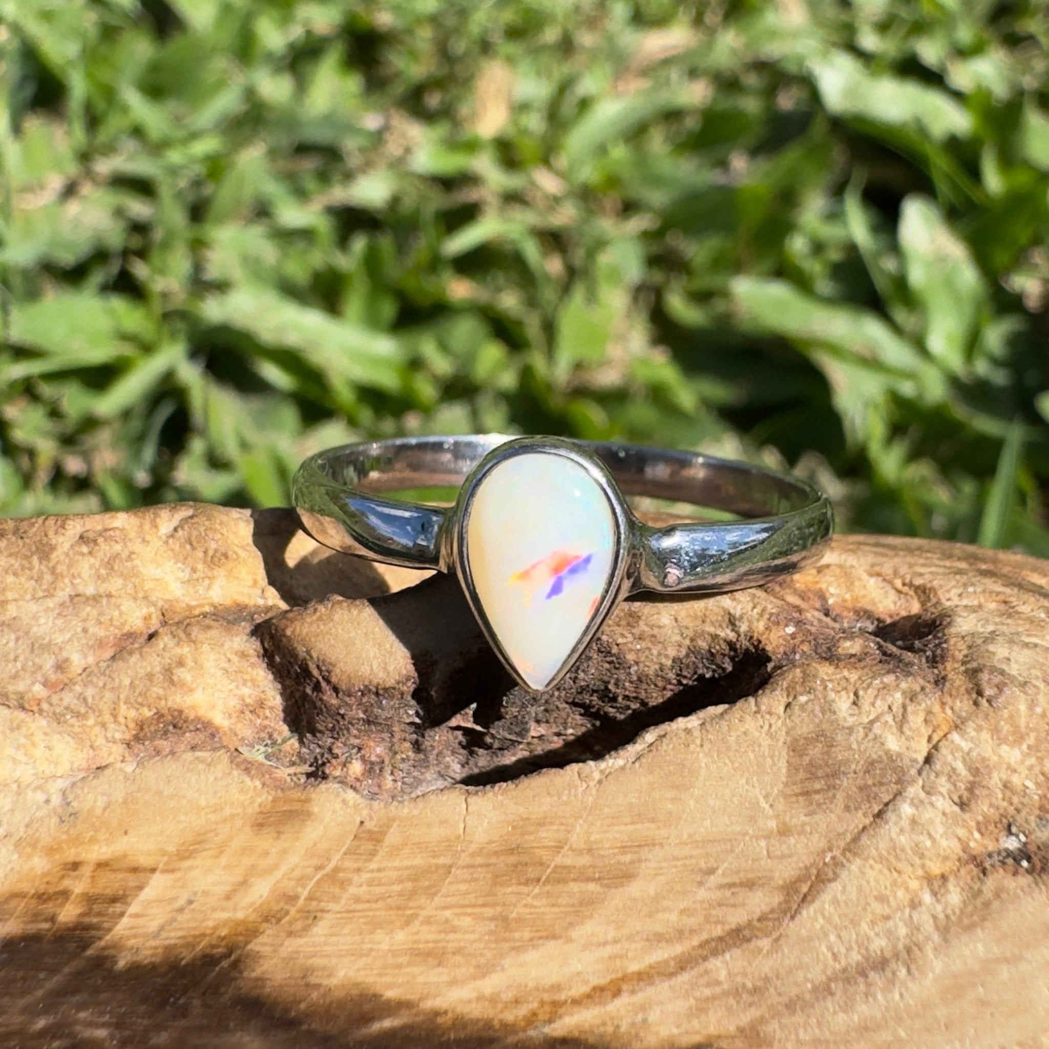1.2ct Coober Pedy Opal Ring ~ 'Broome Starlight' | 925 Sterling Silver | Solid Australian Opal