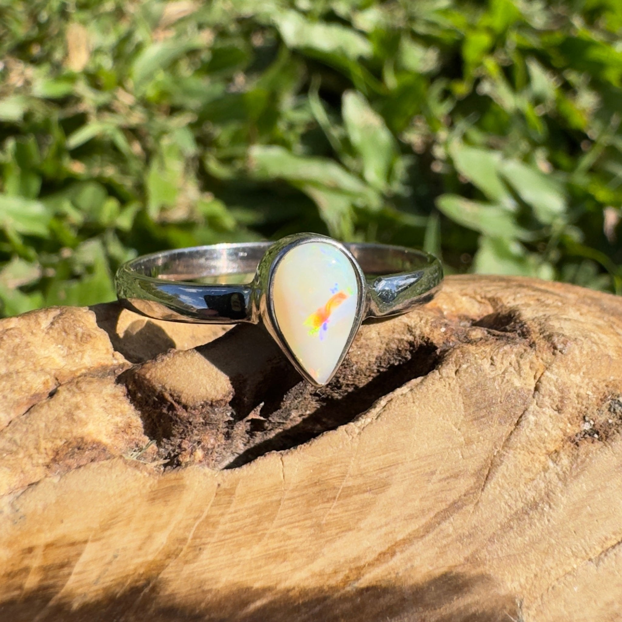 1.2ct Coober Pedy Opal Ring ~ 'Broome Starlight' | 925 Sterling Silver | Solid Australian Opal