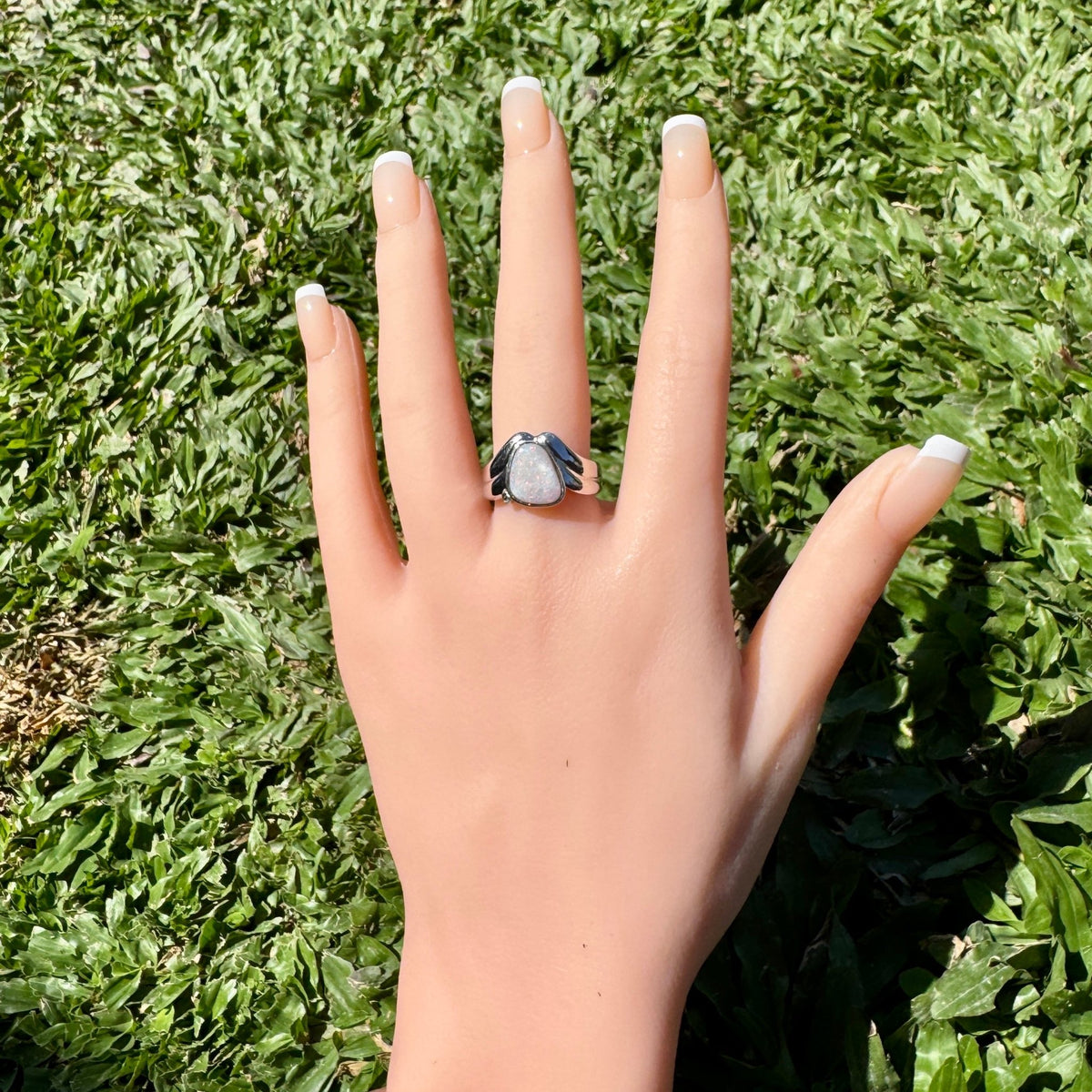 1.2ct Coober Pedy Opal Ring ~ 'Point Lookout Glow' | 925 Sterling Silver | Solid Australian Opal