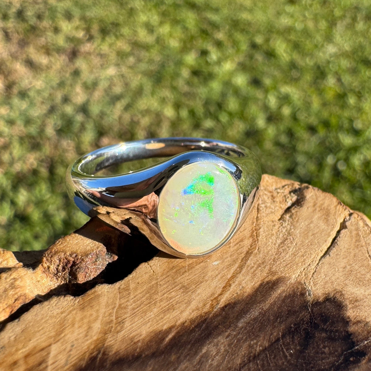 1.2ct Coober Pedy Opal Ring ~ 'Wilsons Prom Spectrum' | 925 Sterling Silver | Solid Australian Opal