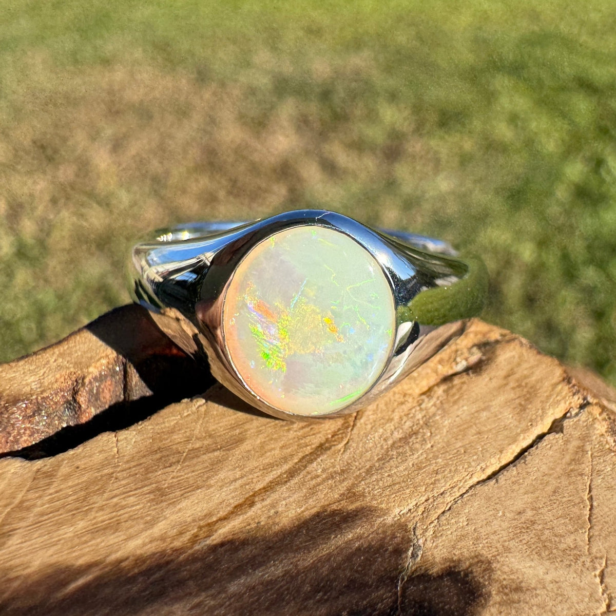 1.2ct Coober Pedy Opal Ring ~ 'Wilsons Prom Spectrum' | 925 Sterling Silver | Solid Australian Opal