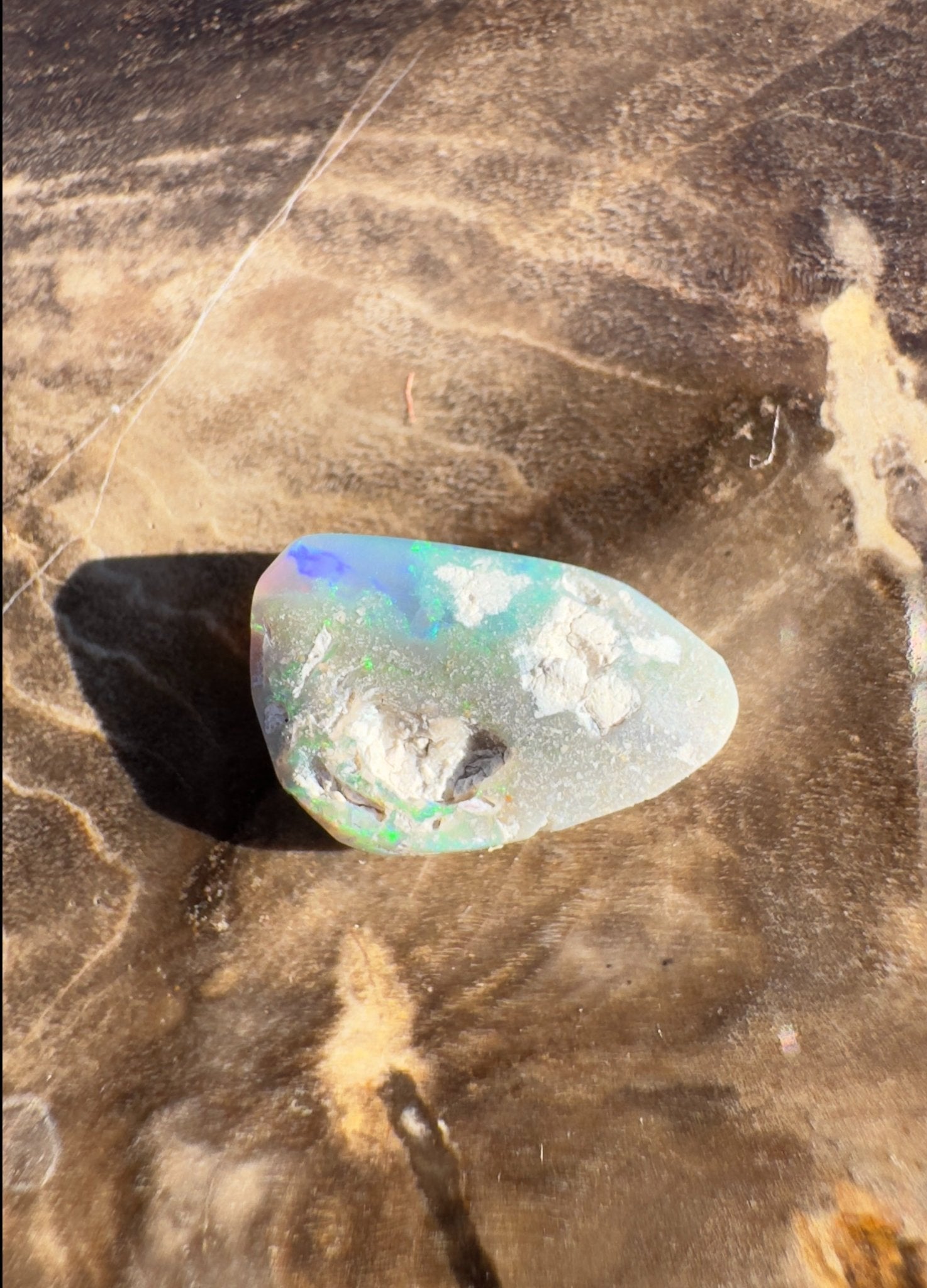 1.2ct Hand - Cut Solid Lightning Ridge Semi Black Opal