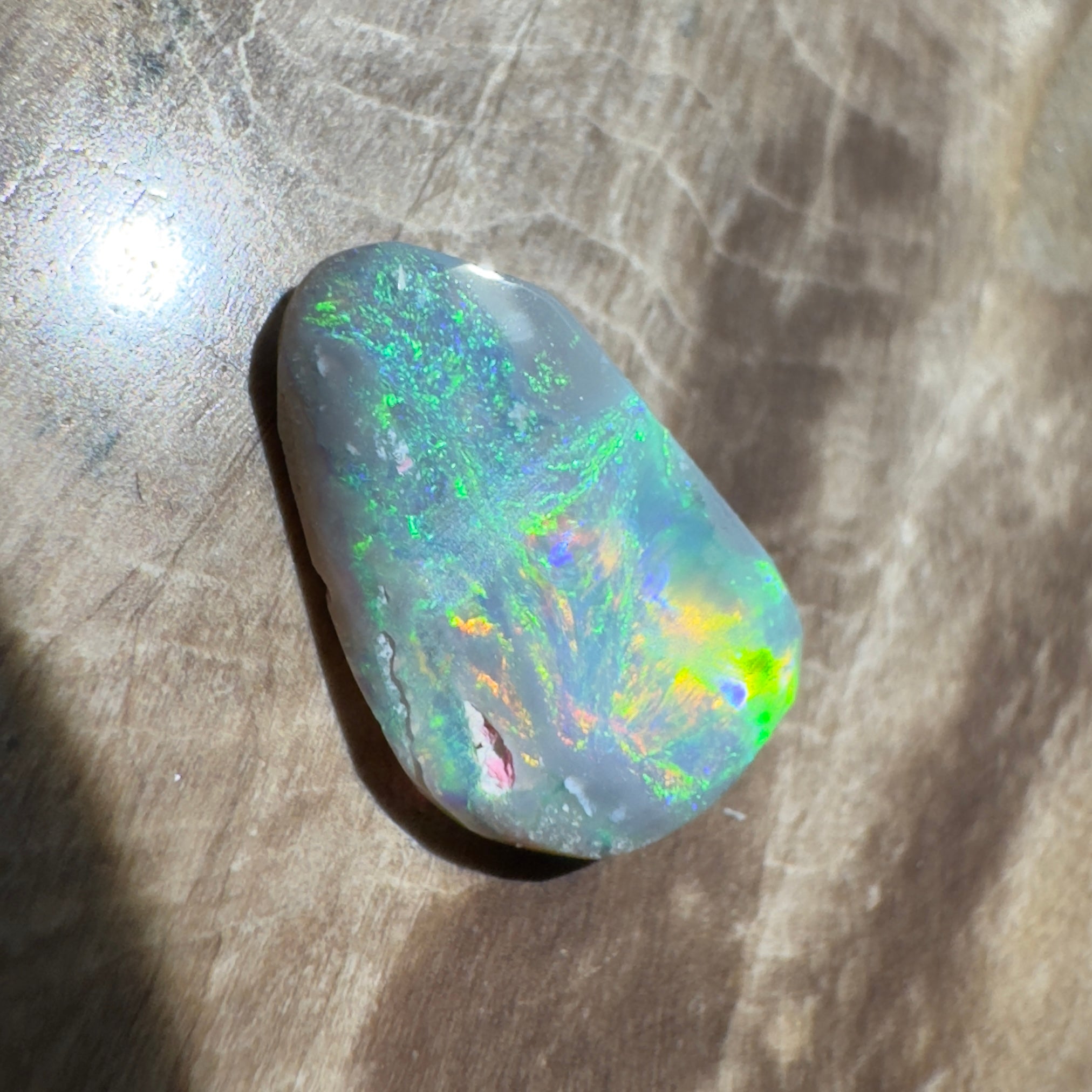 1.2ct Hand - Cut Solid Lightning Ridge Semi Black Opal