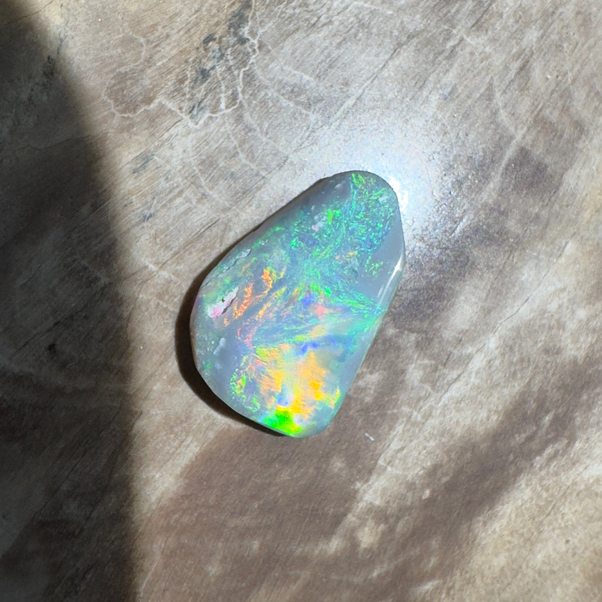 1.2ct Hand - Cut Solid Lightning Ridge Semi Black Opal