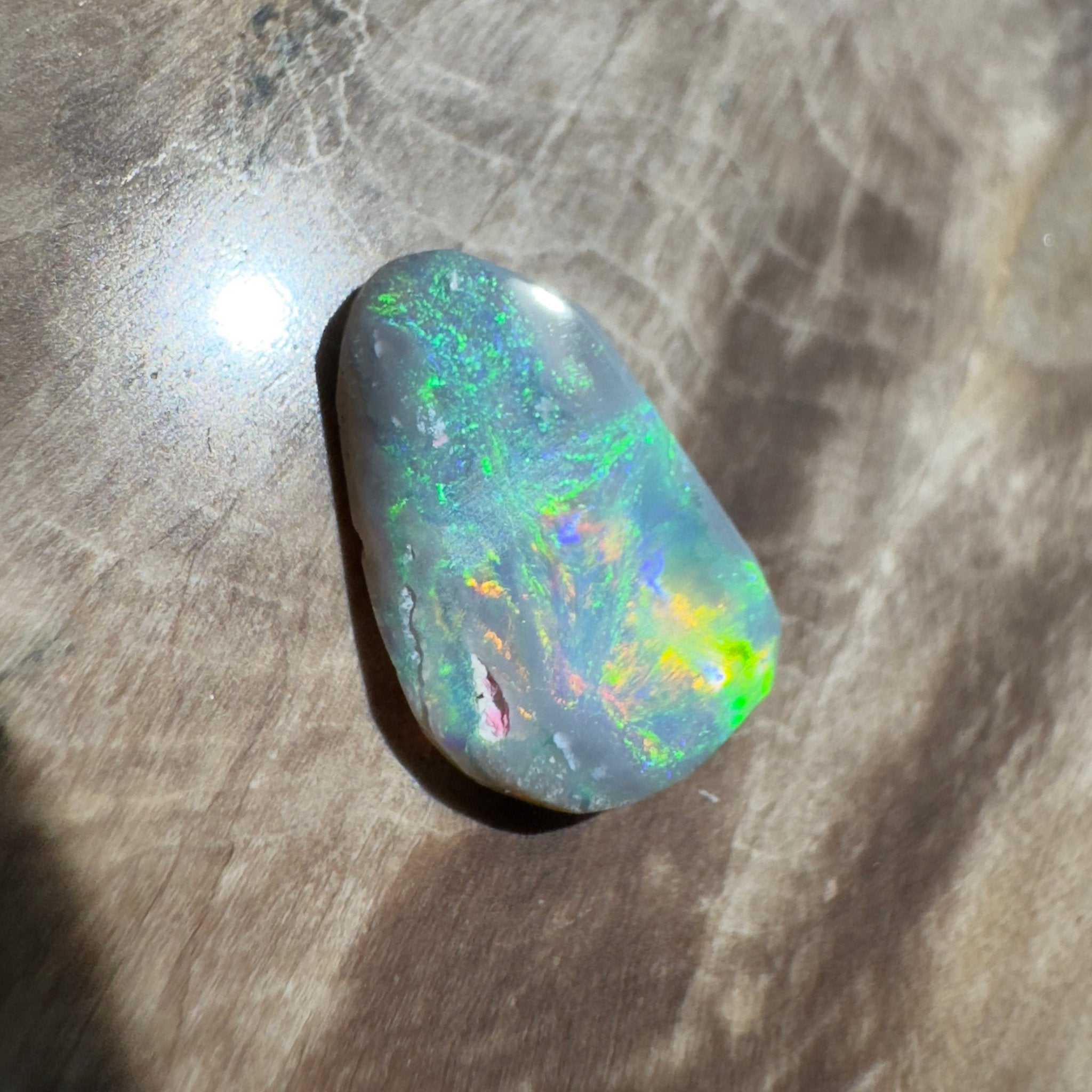 1.2ct Hand - Cut Solid Lightning Ridge Semi Black Opal
