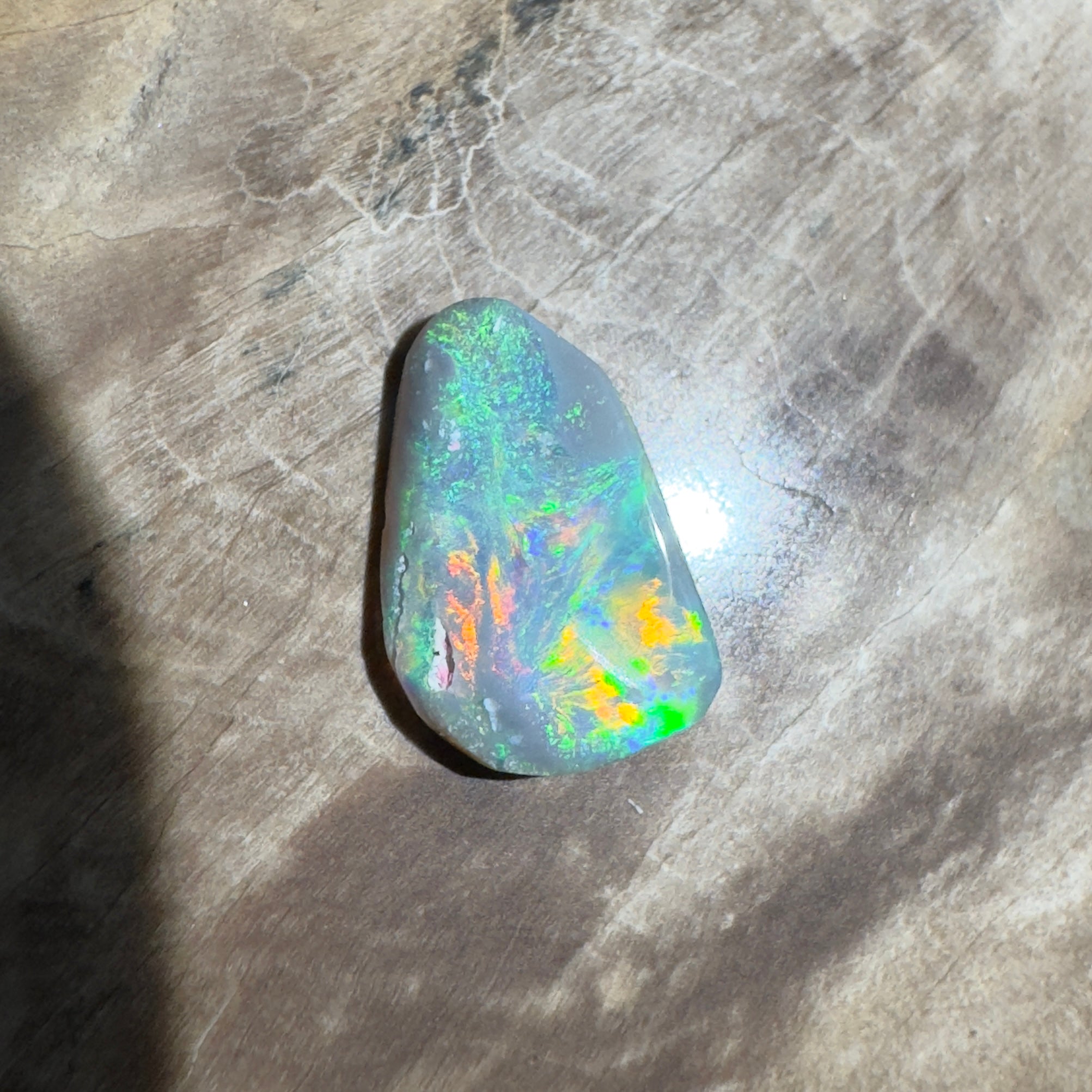 1.2ct Hand - Cut Solid Lightning Ridge Semi Black Opal