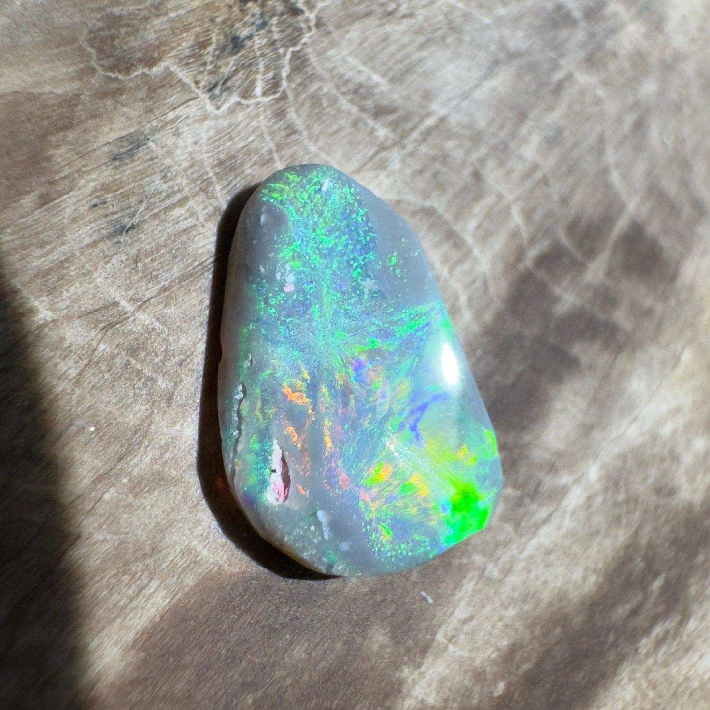 1.2ct Hand - Cut Solid Lightning Ridge Semi Black Opal