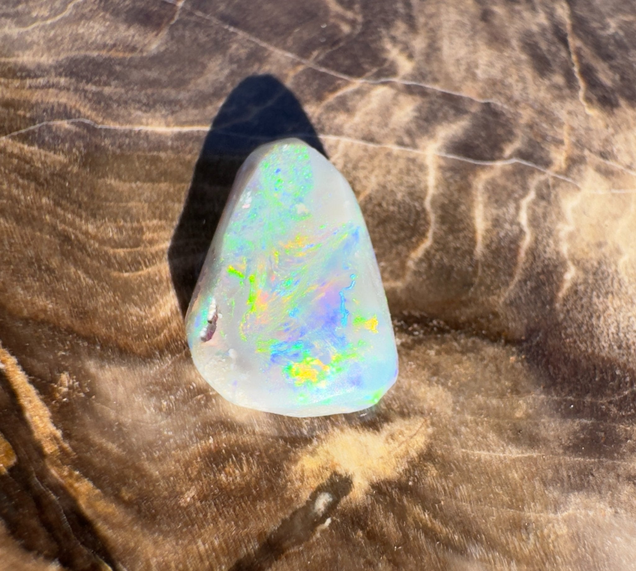 1.2ct Hand - Cut Solid Lightning Ridge Semi Black Opal