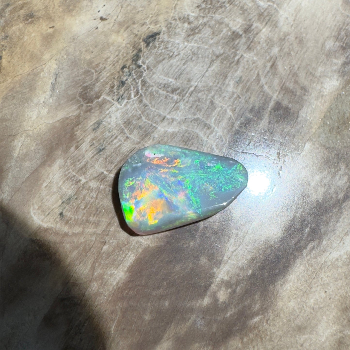 1.2ct Hand - Cut Solid Lightning Ridge Semi Black Opal