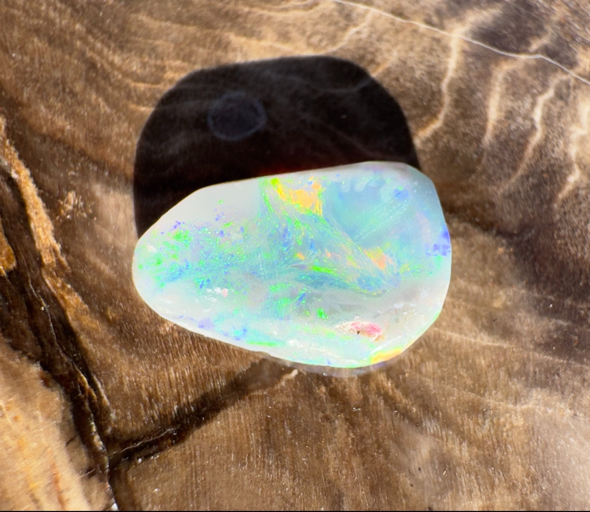 1.2ct Hand - Cut Solid Lightning Ridge Semi Black Opal