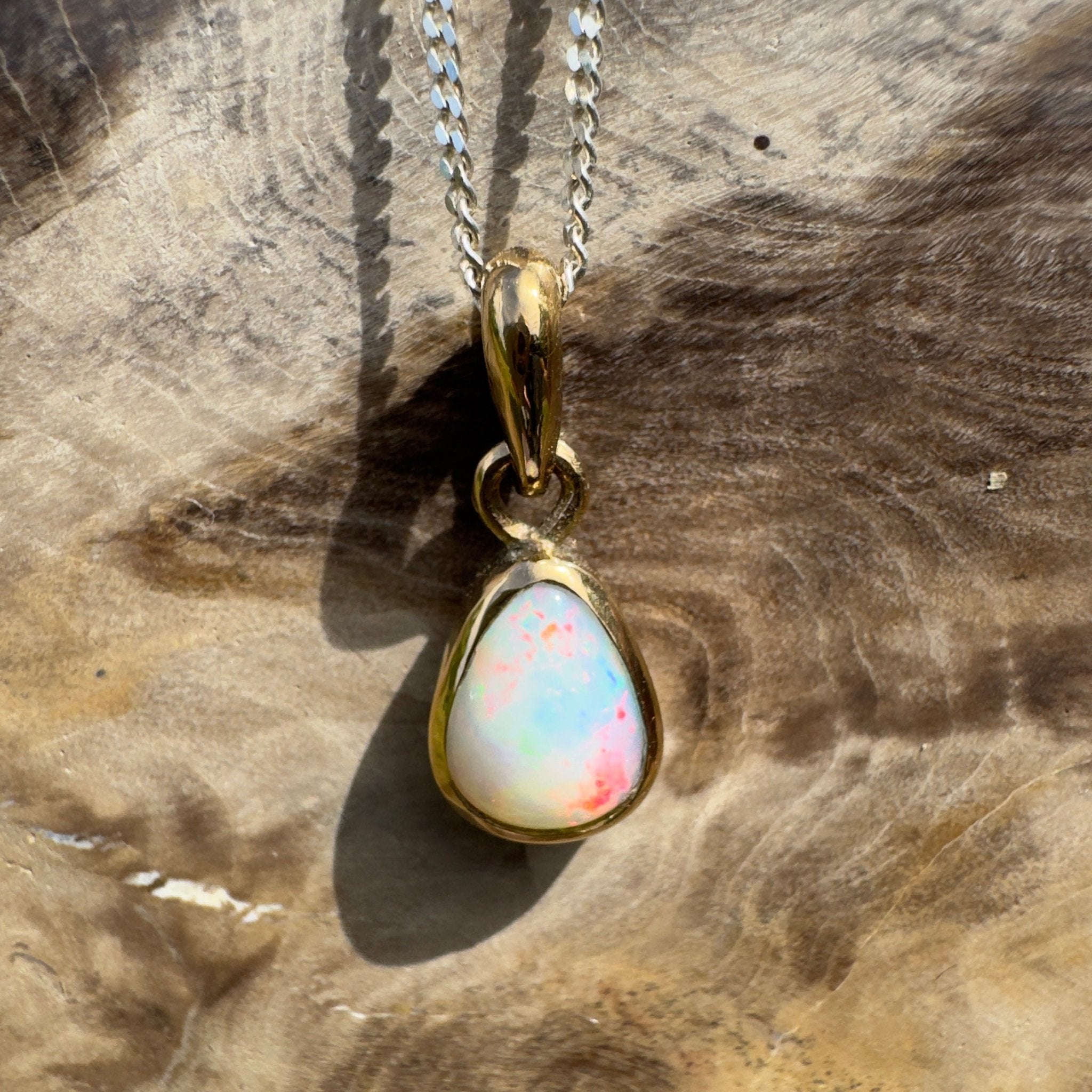 1.2ct Lightning Ridge Opal Pendant Necklace ~ 'Carnarvon Colour' | 9ct Yellow Gold | Solid Australian Opal