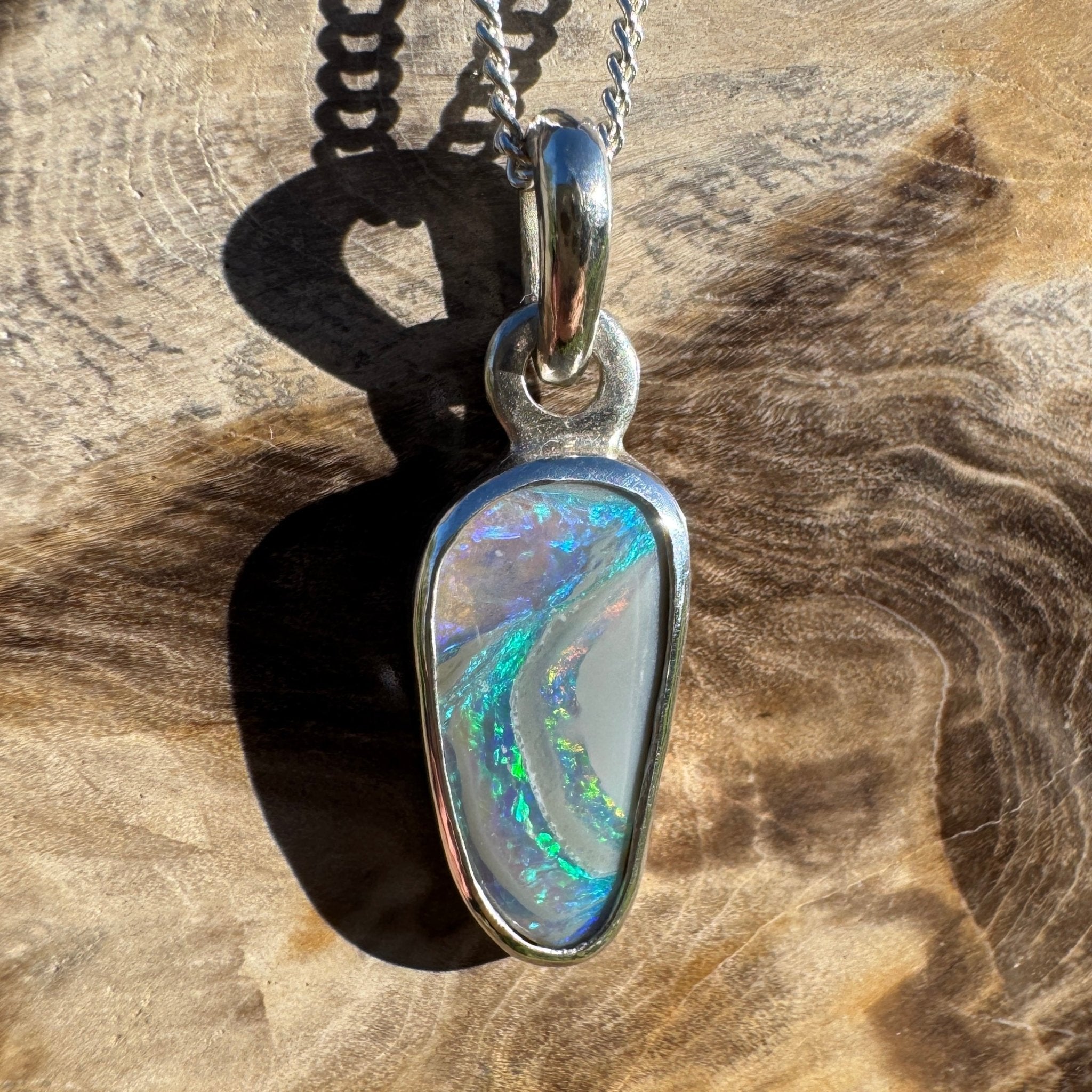 1.2ct Lightning Ridge Opal Pendant Necklace ~ 'Parachilna Pass' | 925 Sterling Silver | Solid Australian Opal