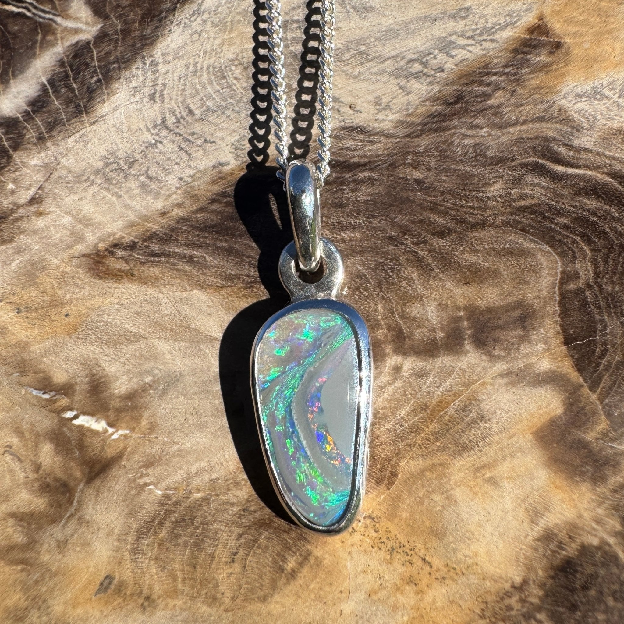 1.2ct Lightning Ridge Opal Pendant Necklace ~ 'Parachilna Pass' | 925 Sterling Silver | Solid Australian Opal