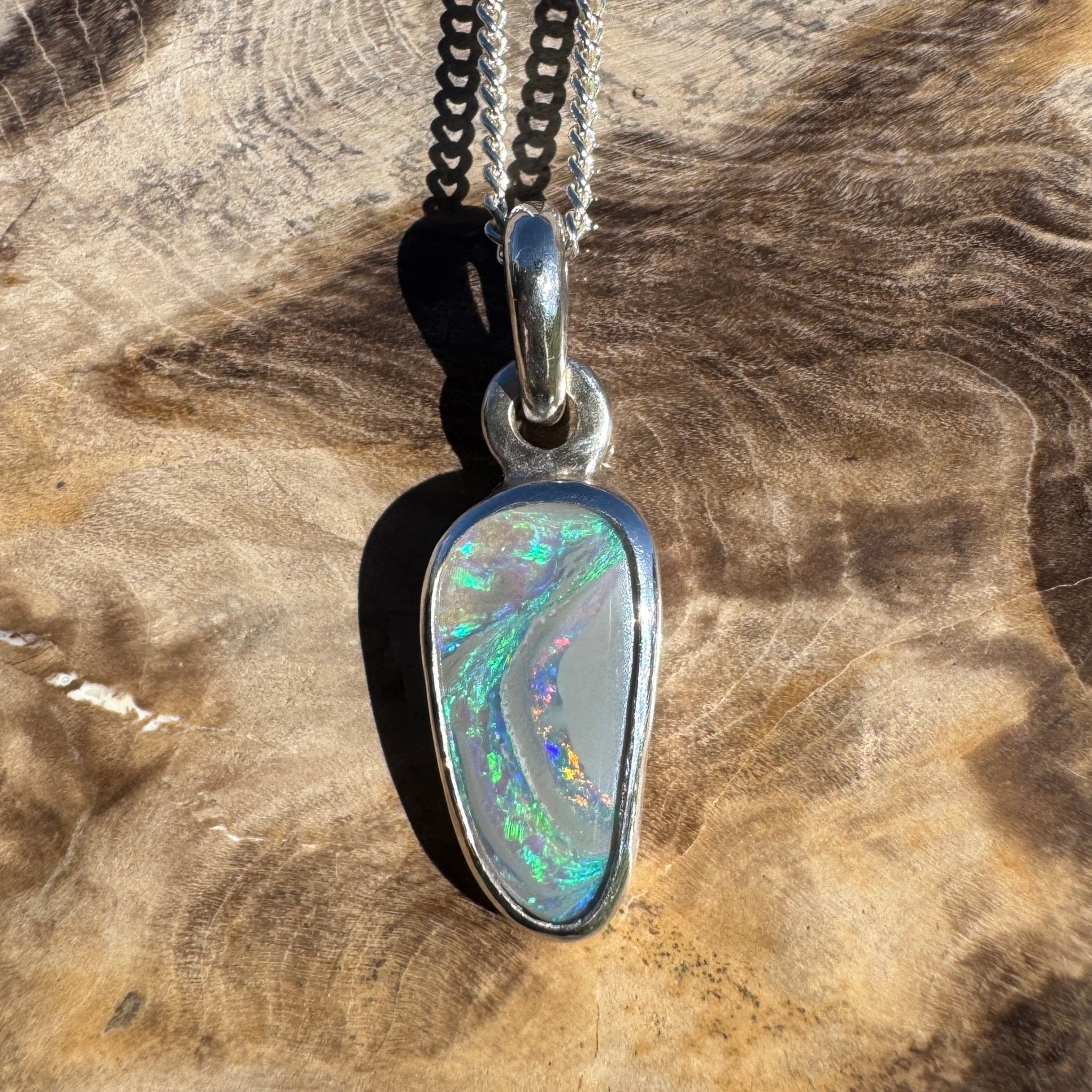 1.2ct Lightning Ridge Opal Pendant Necklace ~ 'Parachilna Pass' | 925 Sterling Silver | Solid Australian Opal
