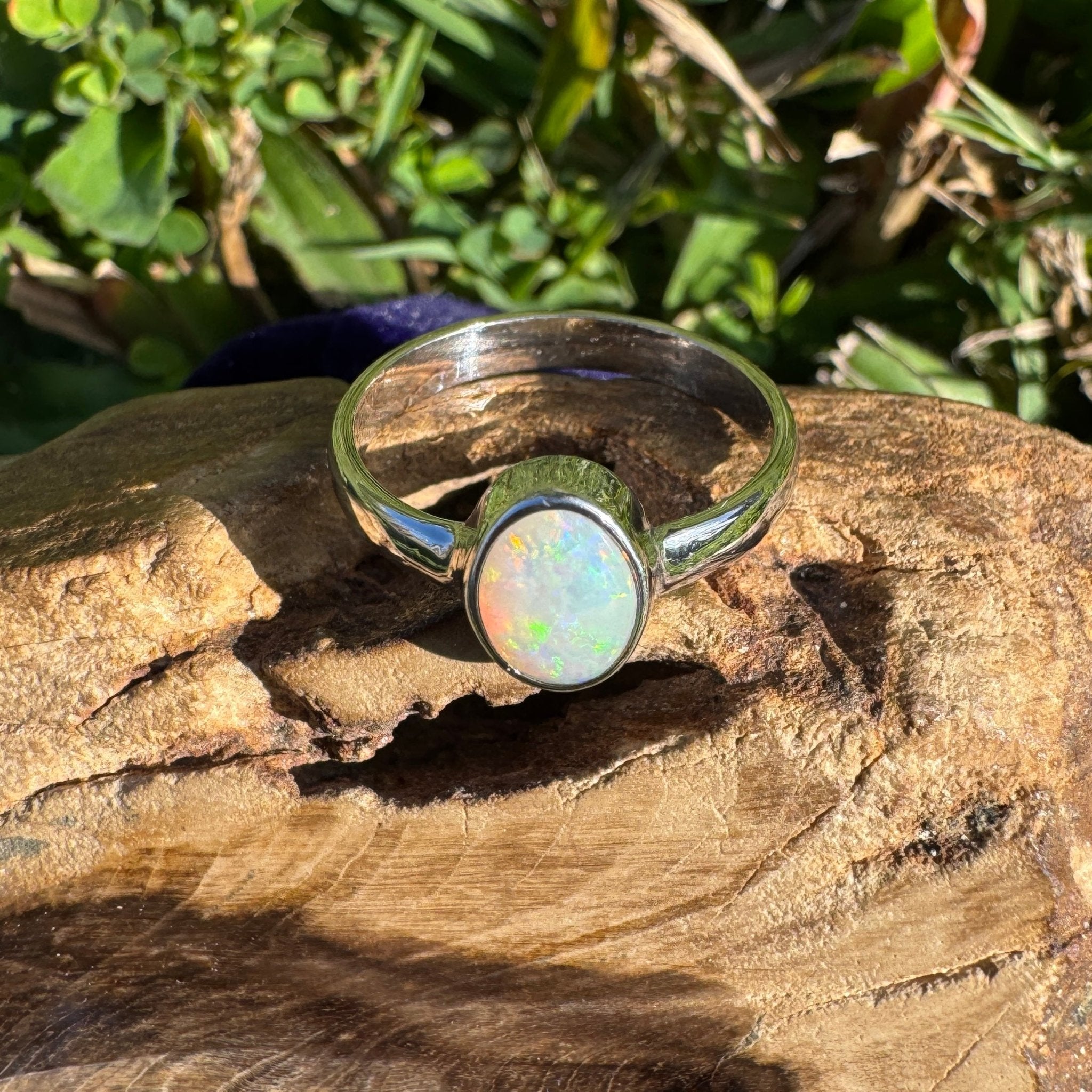 1.2ct Lightning Ridge Opal Ring ~ 'Kakadu Flare' | 925 Sterling Silver | Solid Australian Opal