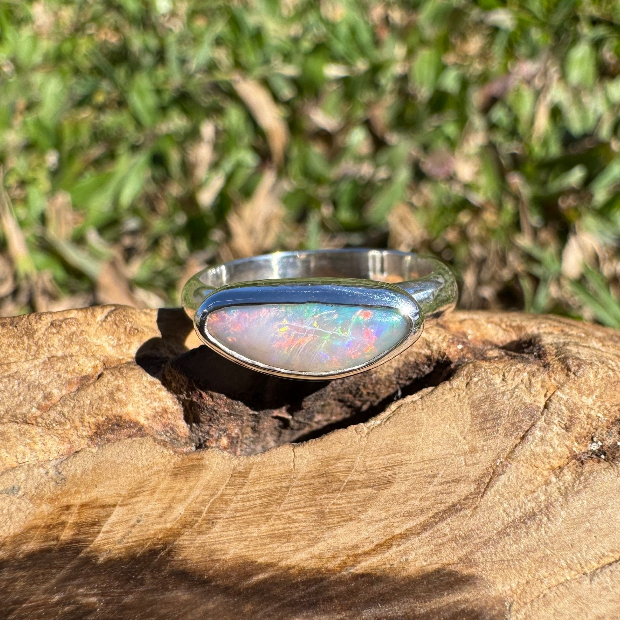 1.2ct Lightning Ridge Opal Ring ~ 'Lucky Bay Rainbow' | 925 Sterling Silver | Solid Australian Opal