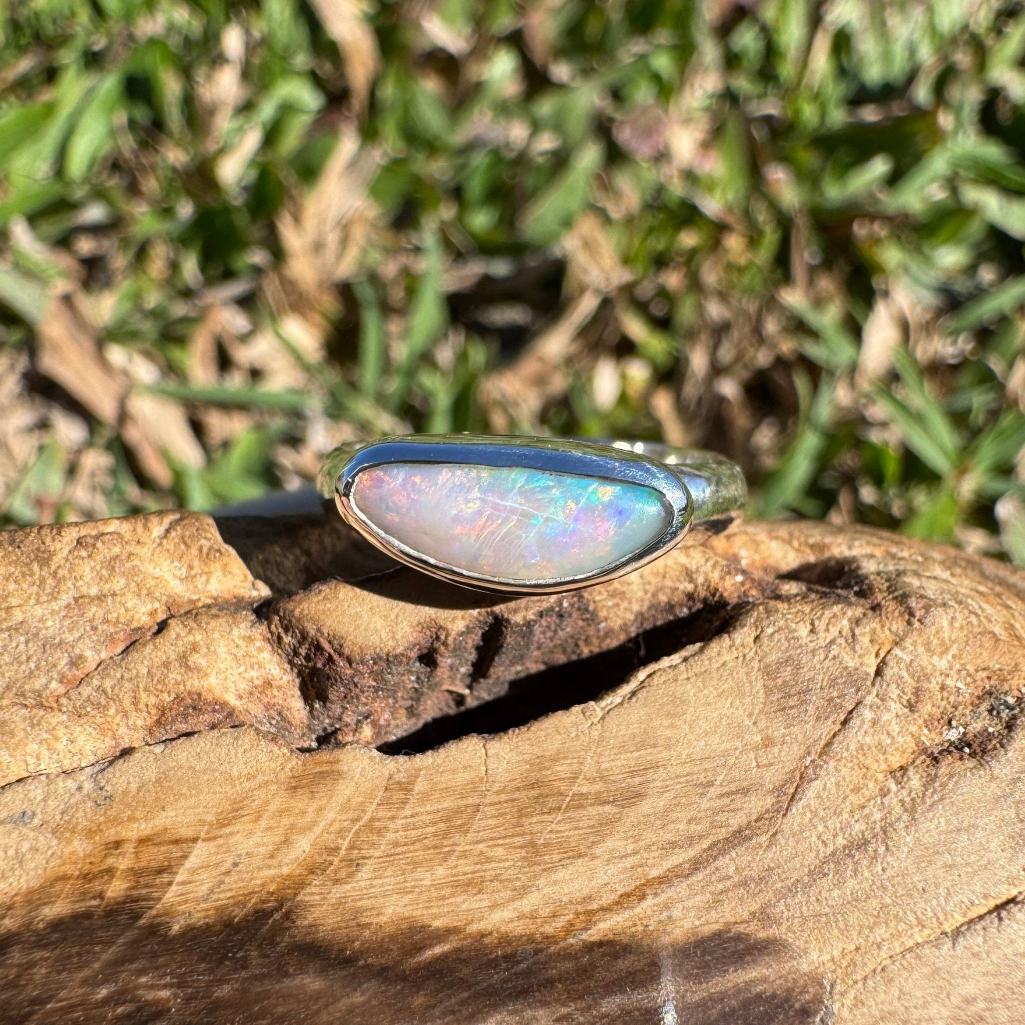 1.2ct Lightning Ridge Opal Ring ~ 'Lucky Bay Rainbow' | 925 Sterling Silver | Solid Australian Opal