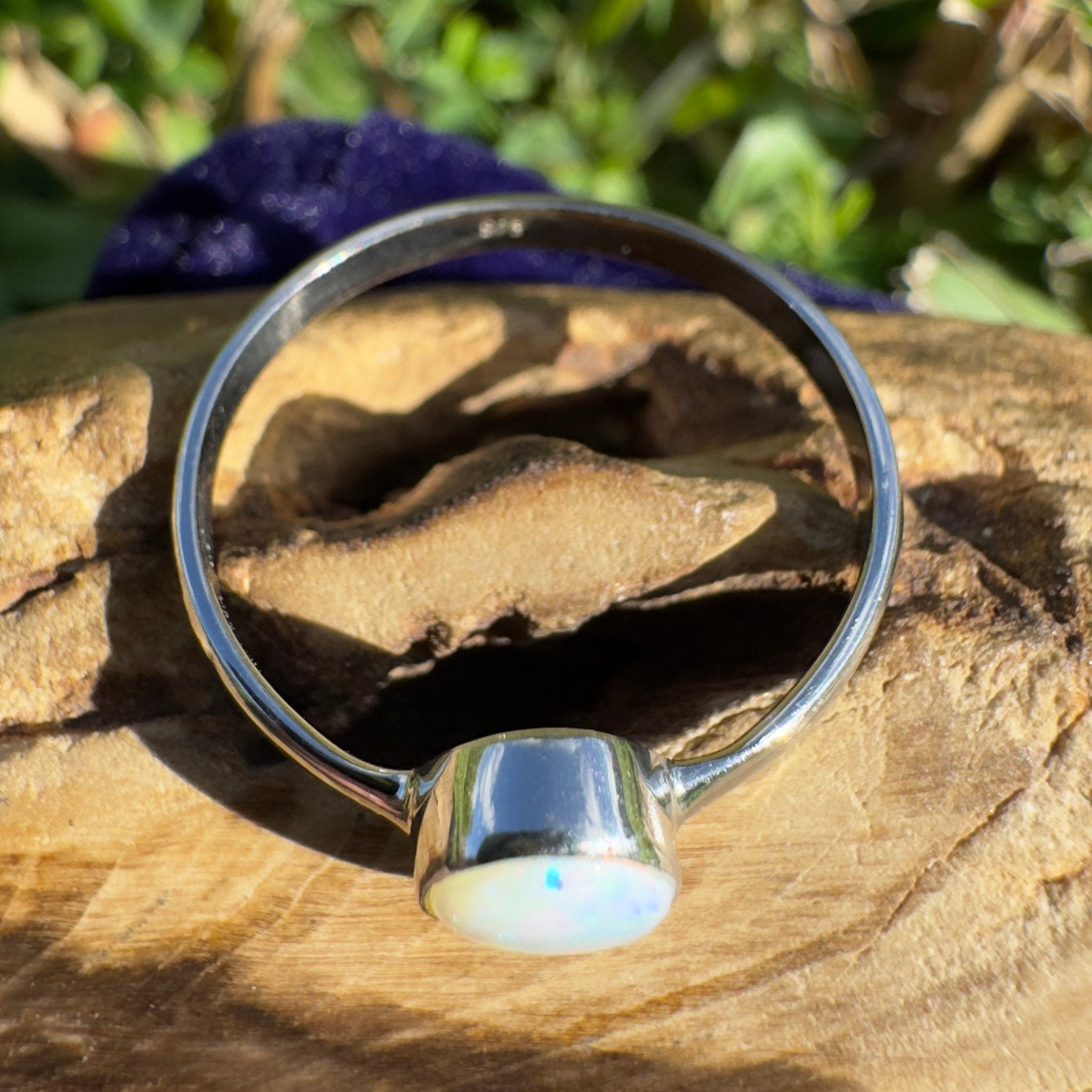 1.2ct Lightning Ridge Opal Ring ~ 'Whitehaven Blaze' | 925 Sterling Silver | Solid Australian Opal