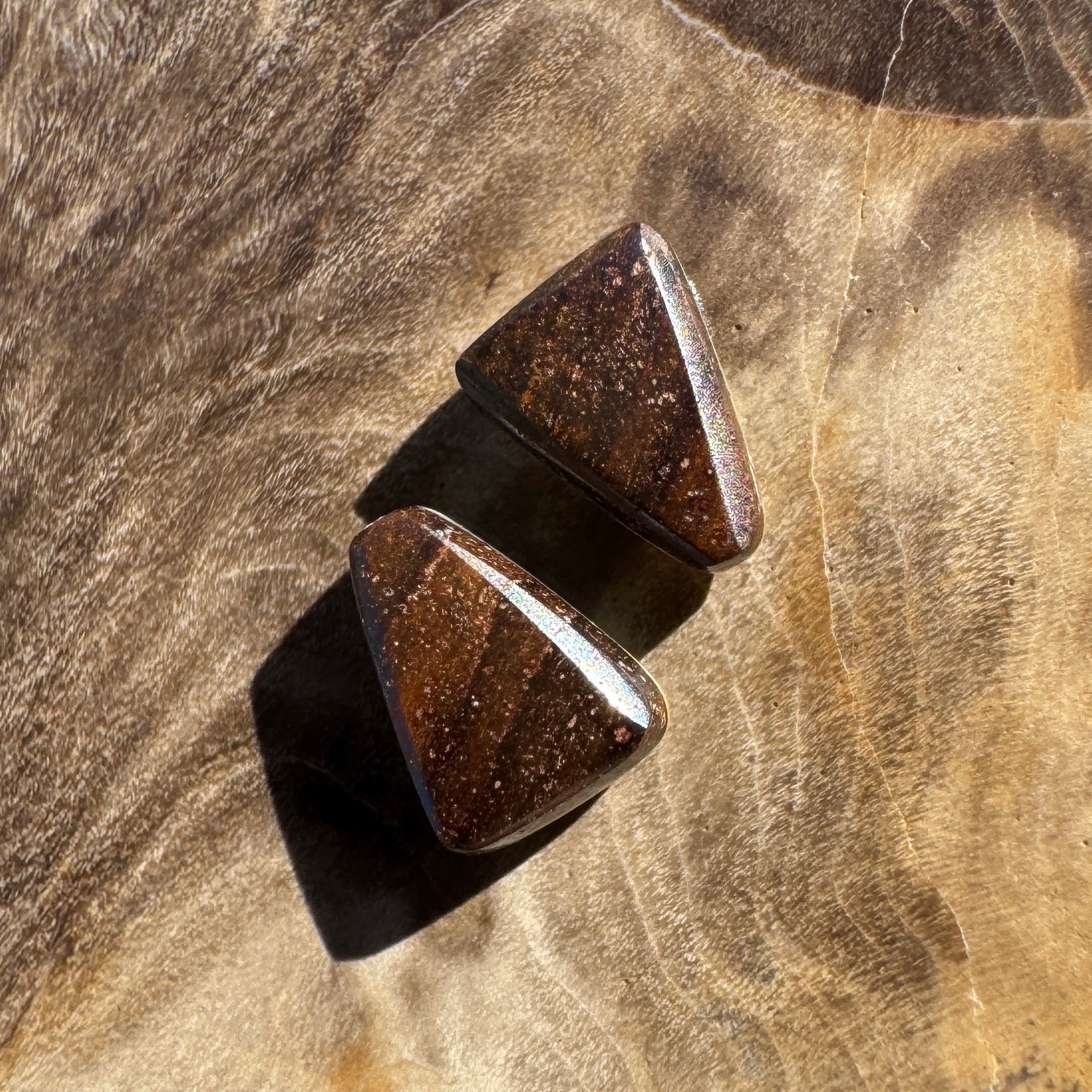1.2ct Queensland Boulder Opal matched pair | Solid Australian Opal | Hand-Cut