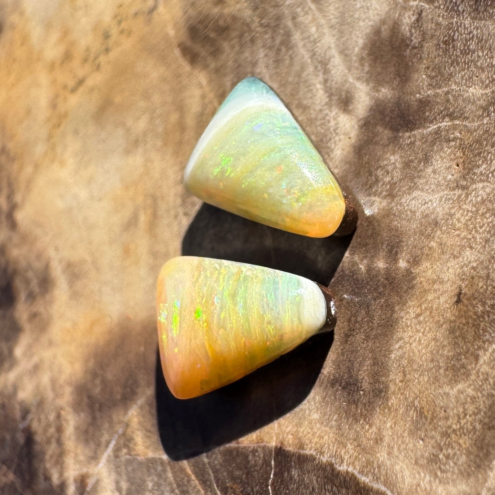 1.2ct Queensland Boulder Opal matched pair | Solid Australian Opal | Hand-Cut