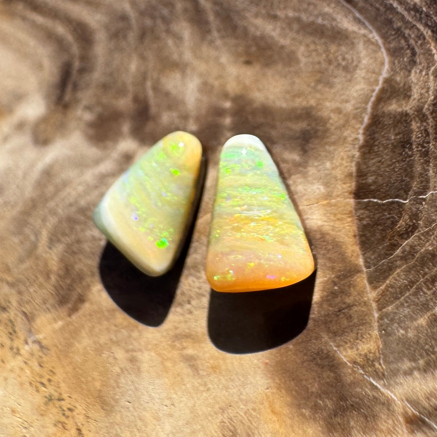 1.2ct Queensland Boulder Opal matched pair | Solid Australian Opal | Hand-Cut