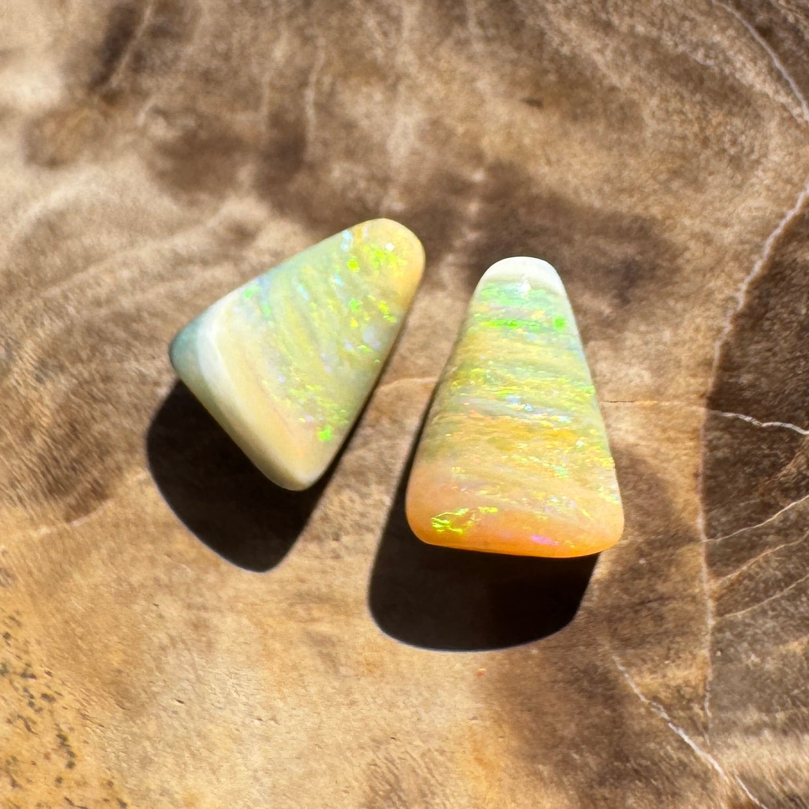 1.2ct Queensland Boulder Opal matched pair | Solid Australian Opal | Hand-Cut