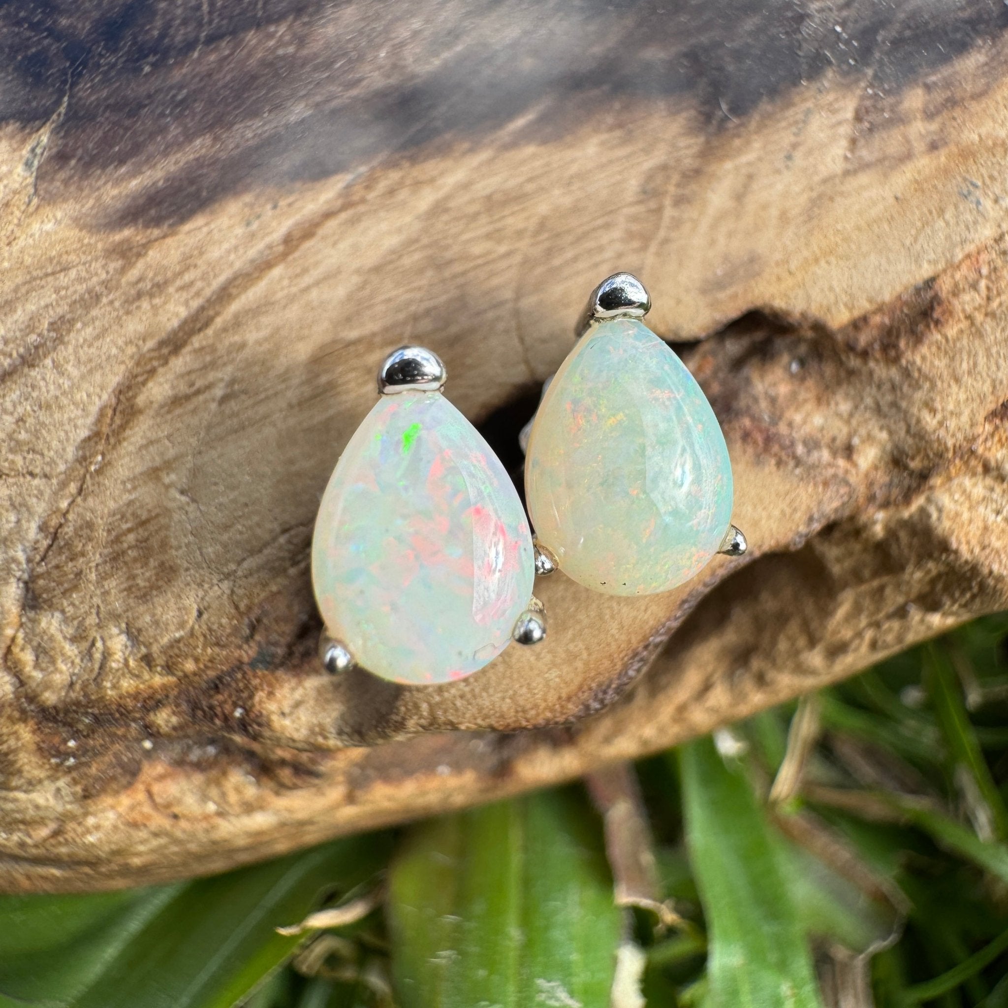 1.3ct Coober Pedy Opal Earrings ~ 'Bramston Beach Blush' | 925 Sterling Silver | Solid Australian Opal