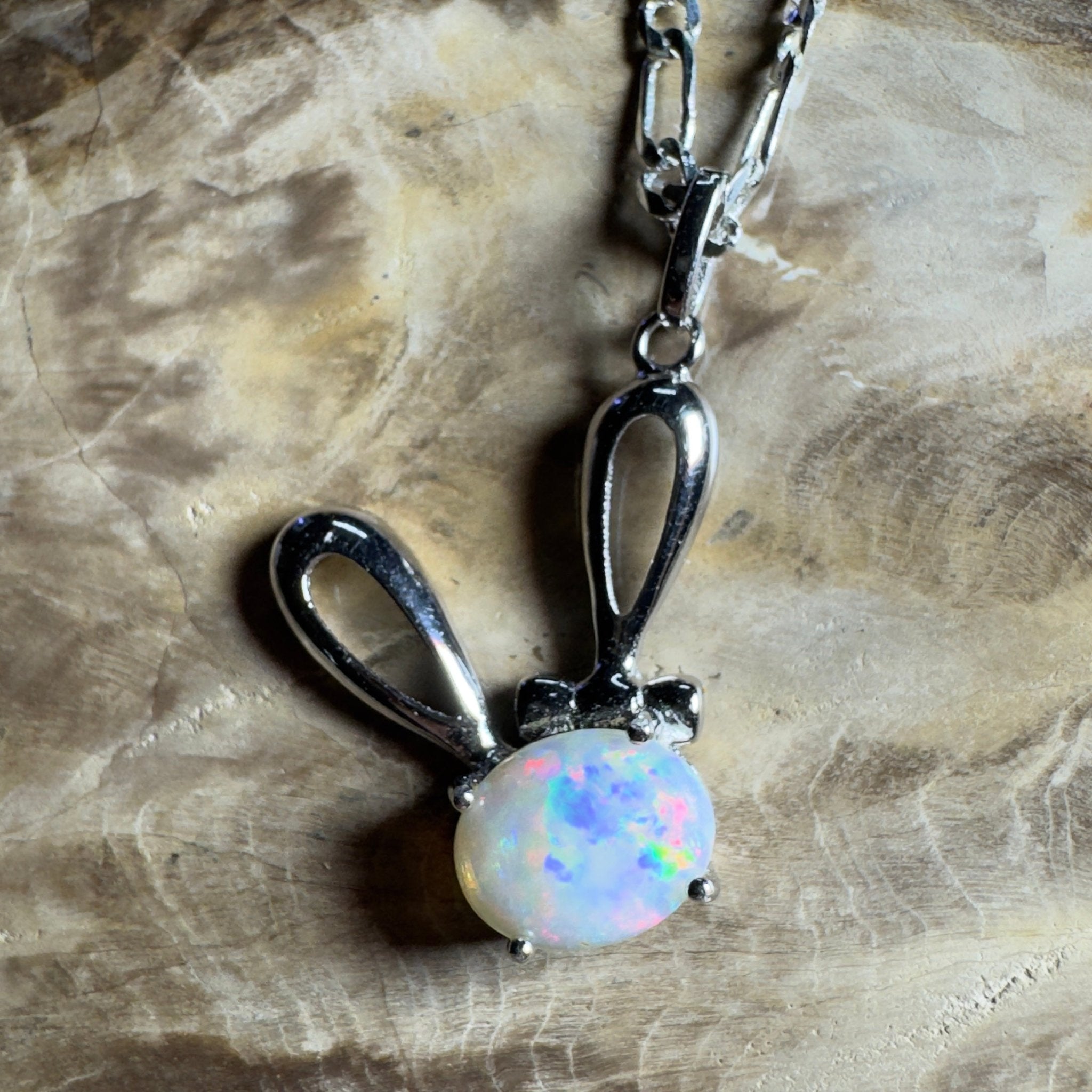 1.3ct Coober Pedy Opal Pendant Necklace ~ 'The White Cliffs Corona' | 925 Sterling Silver | Solid Australian Opal