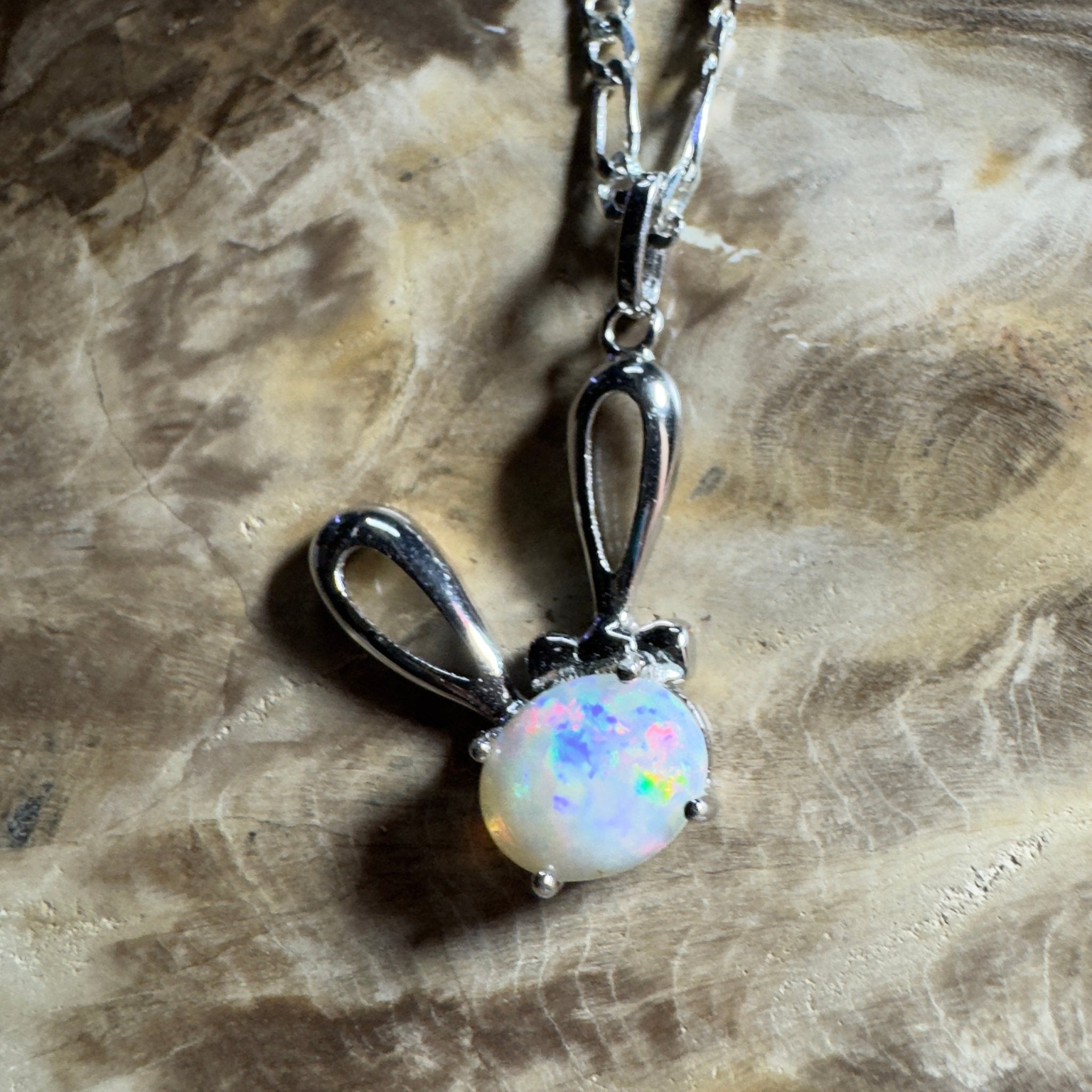 1.3ct Coober Pedy Opal Pendant Necklace ~ 'The White Cliffs Corona' | 925 Sterling Silver | Solid Australian Opal