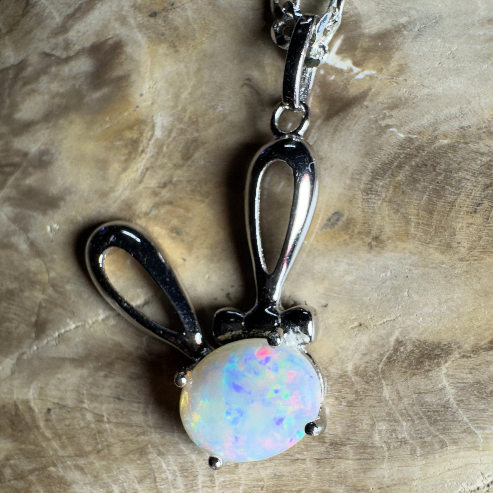 1.3ct Coober Pedy Opal Pendant Necklace ~ 'The White Cliffs Corona' | 925 Sterling Silver | Solid Australian Opal