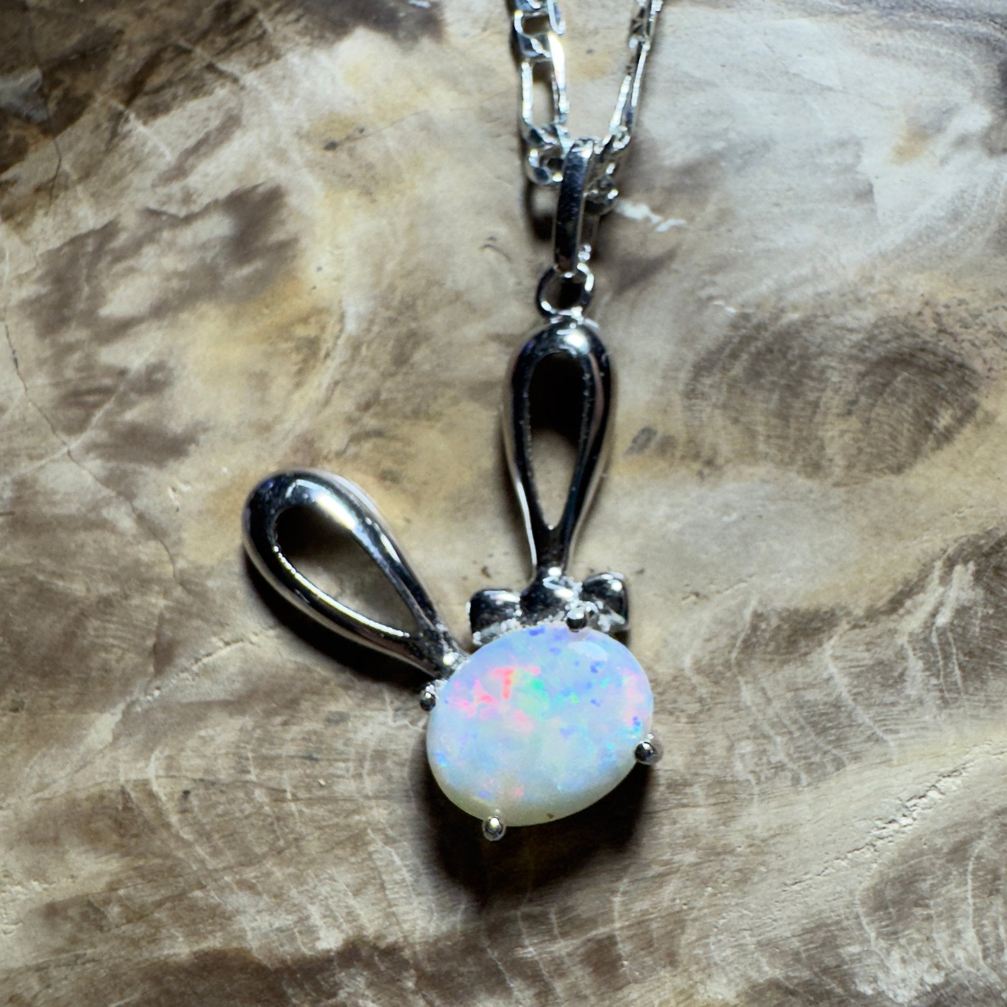 1.3ct Coober Pedy Opal Pendant Necklace ~ 'The White Cliffs Corona' | 925 Sterling Silver | Solid Australian Opal