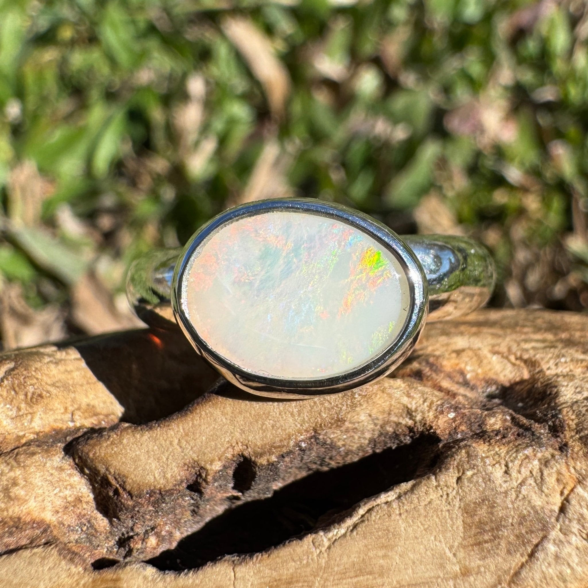 1.3ct Coober Pedy Opal Ring ~ 'Fraser Coast Freeform' | 925 Sterling Silver | Solid Australian Opal