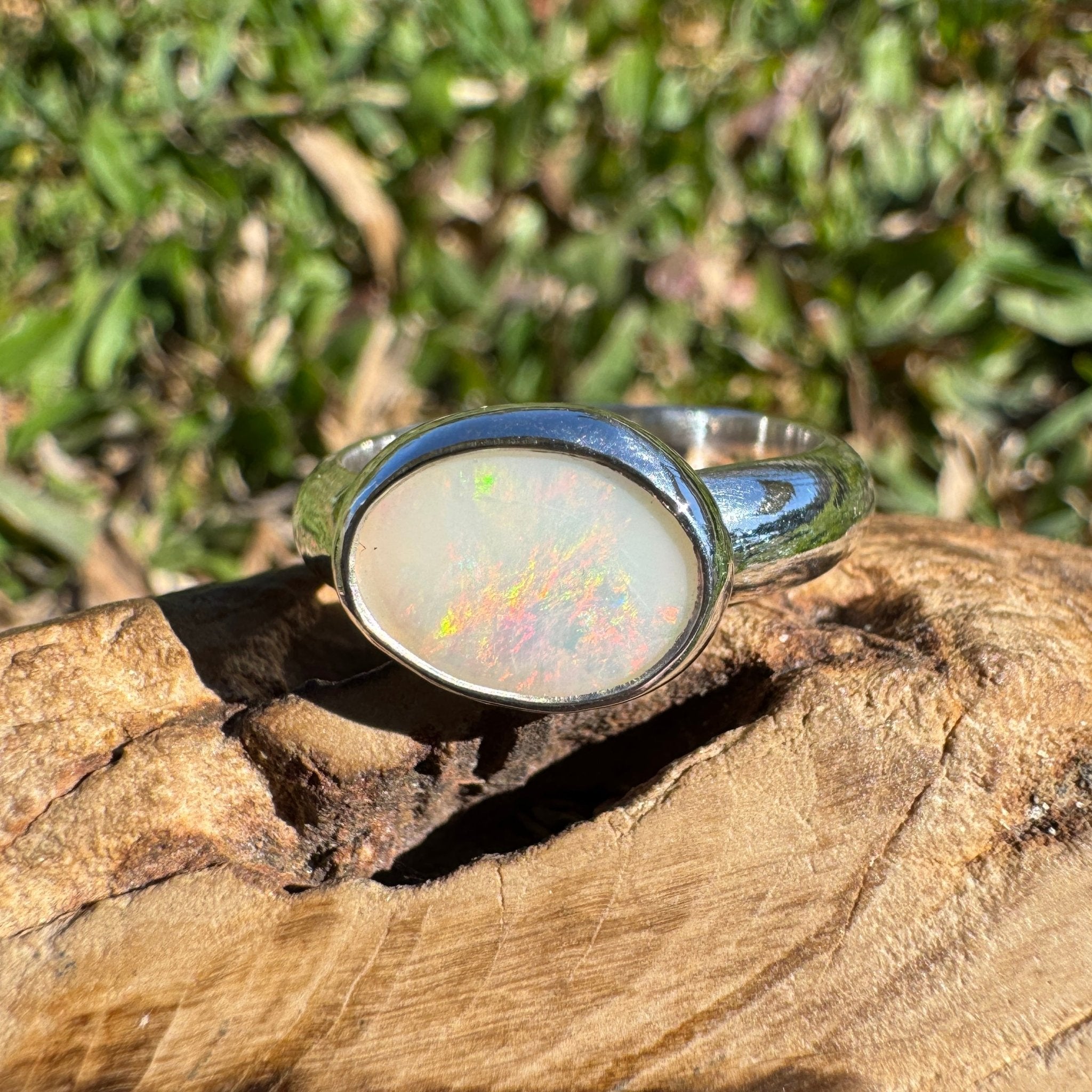 1.3ct Coober Pedy Opal Ring ~ 'Fraser Coast Freeform' | 925 Sterling Silver | Solid Australian Opal
