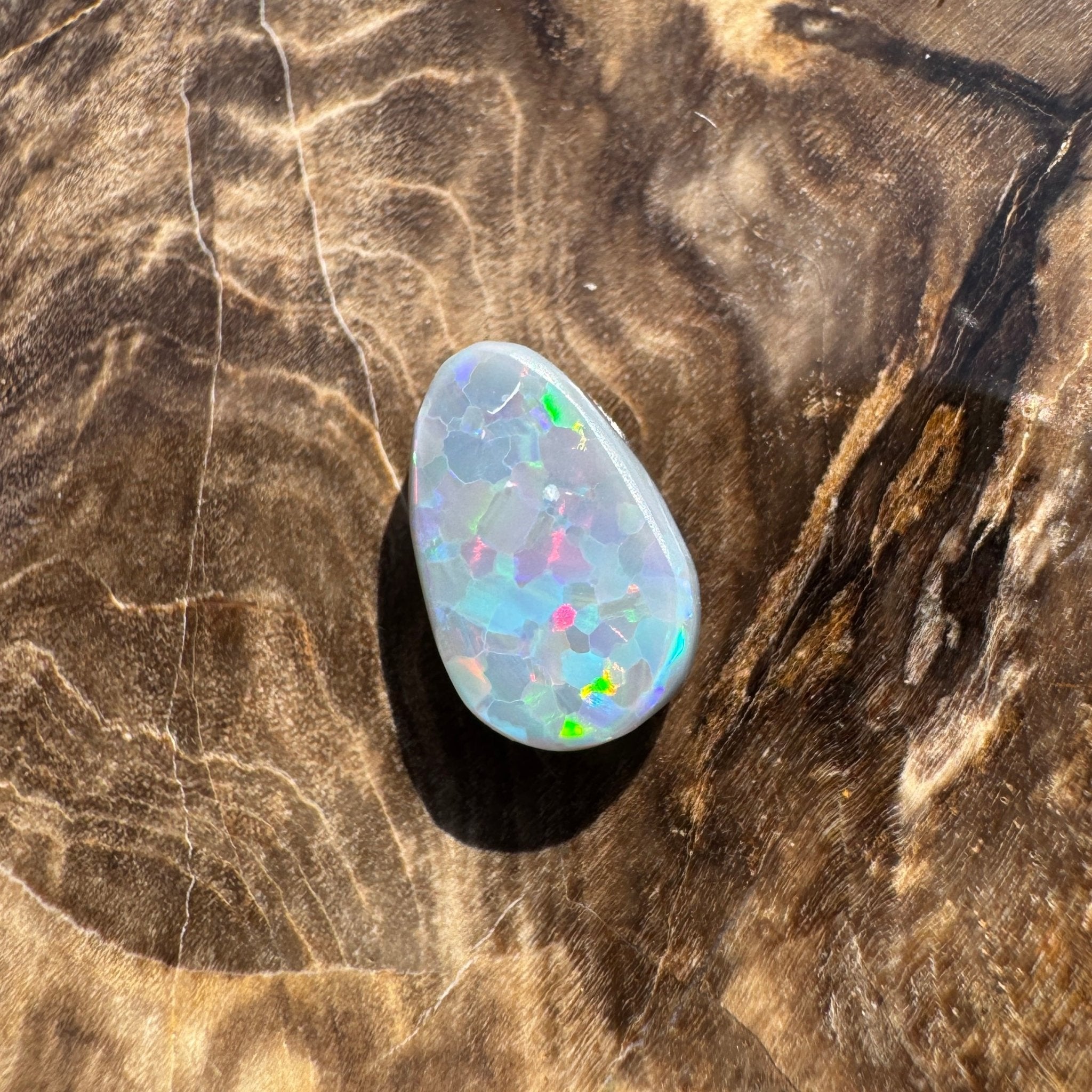 1.3ct Hand - cut Solid Lightning Ridge Semi Black Opal