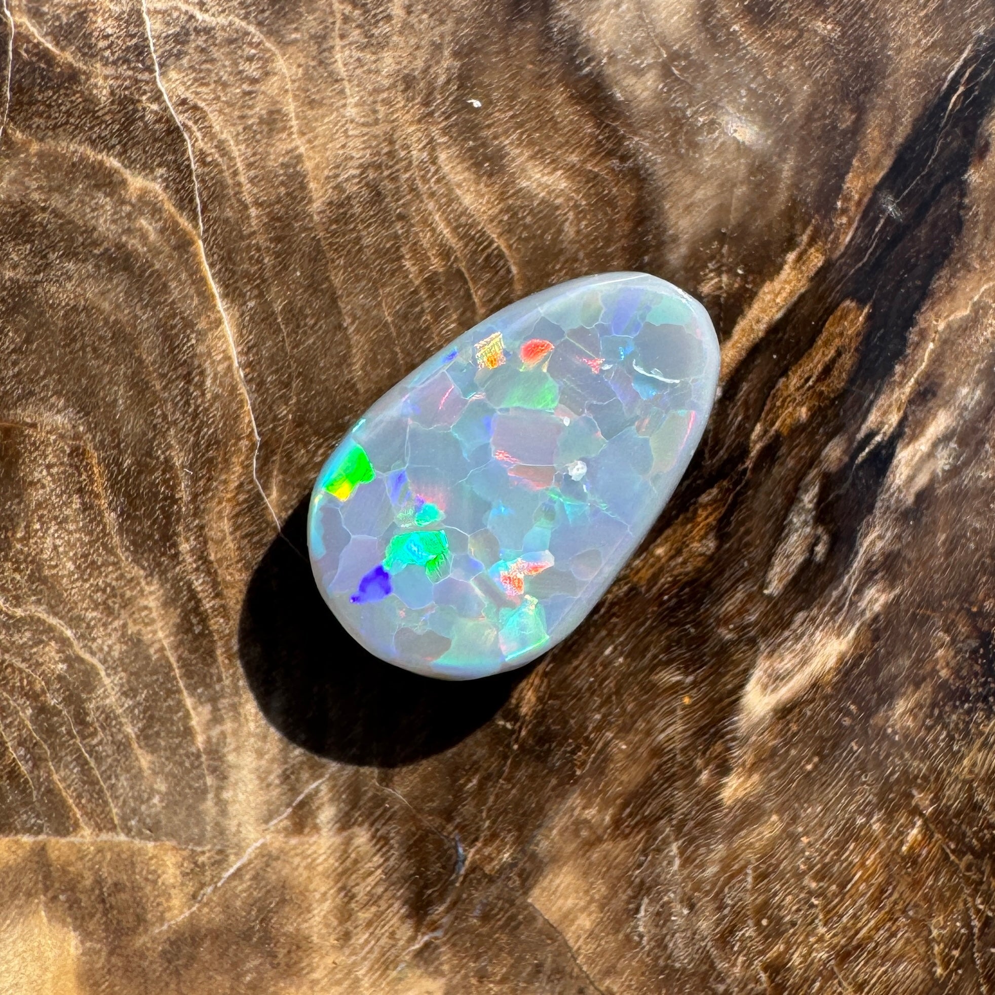 1.3ct Hand - cut Solid Lightning Ridge Semi Black Opal
