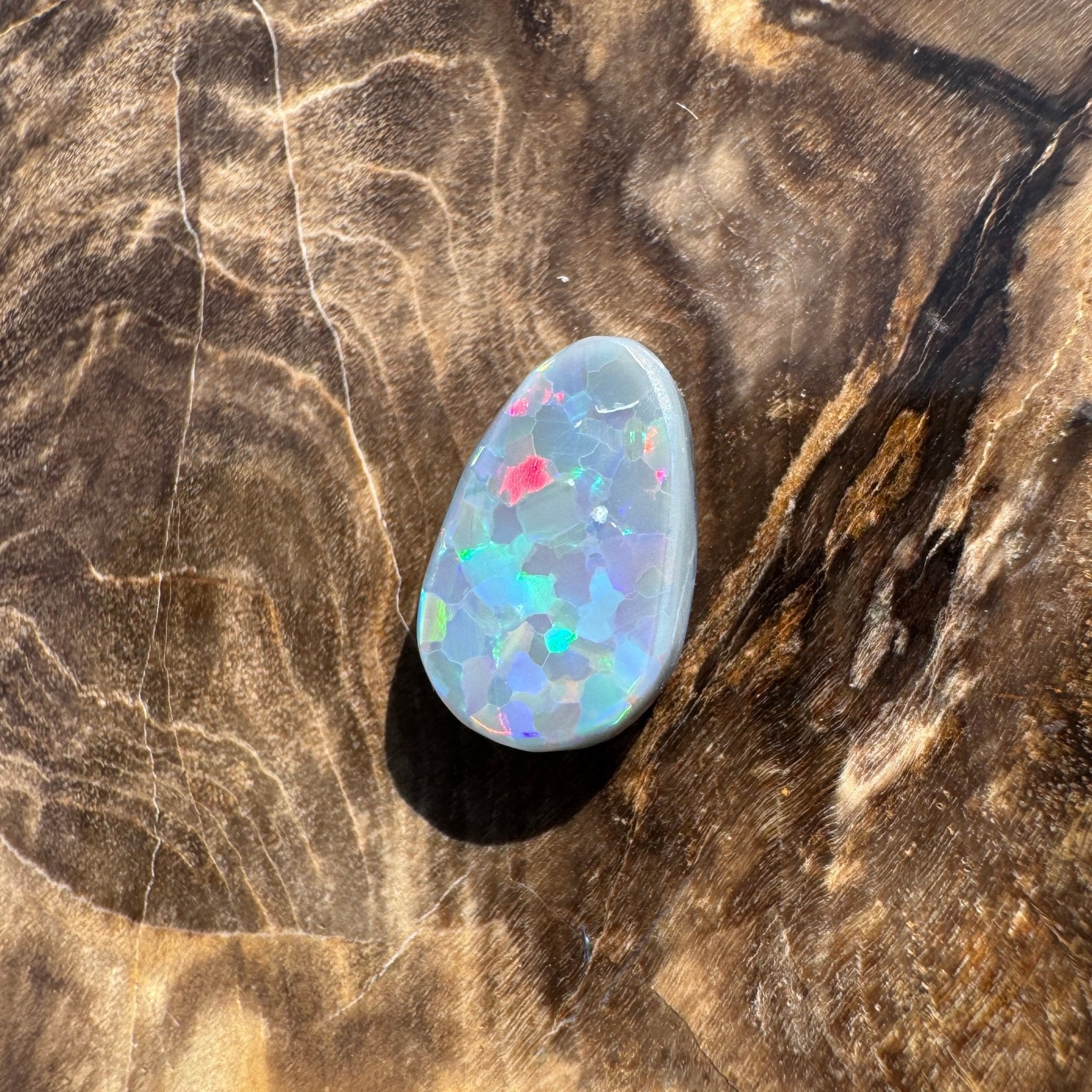 1.3ct Hand - cut Solid Lightning Ridge Semi Black Opal