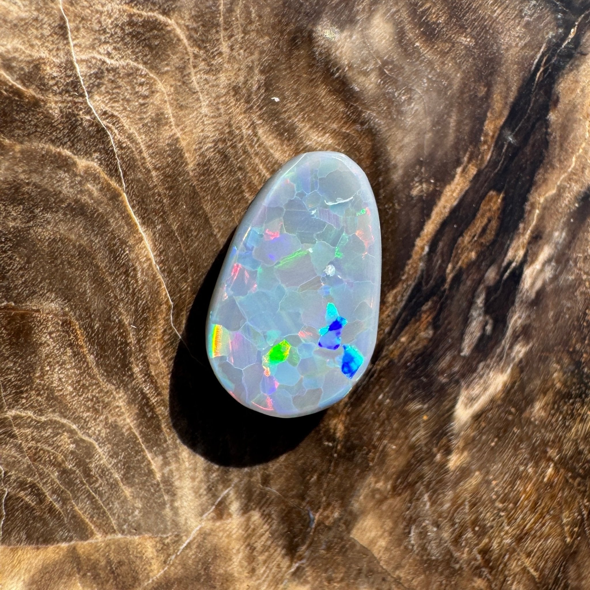 1.3ct Hand - cut Solid Lightning Ridge Semi Black Opal