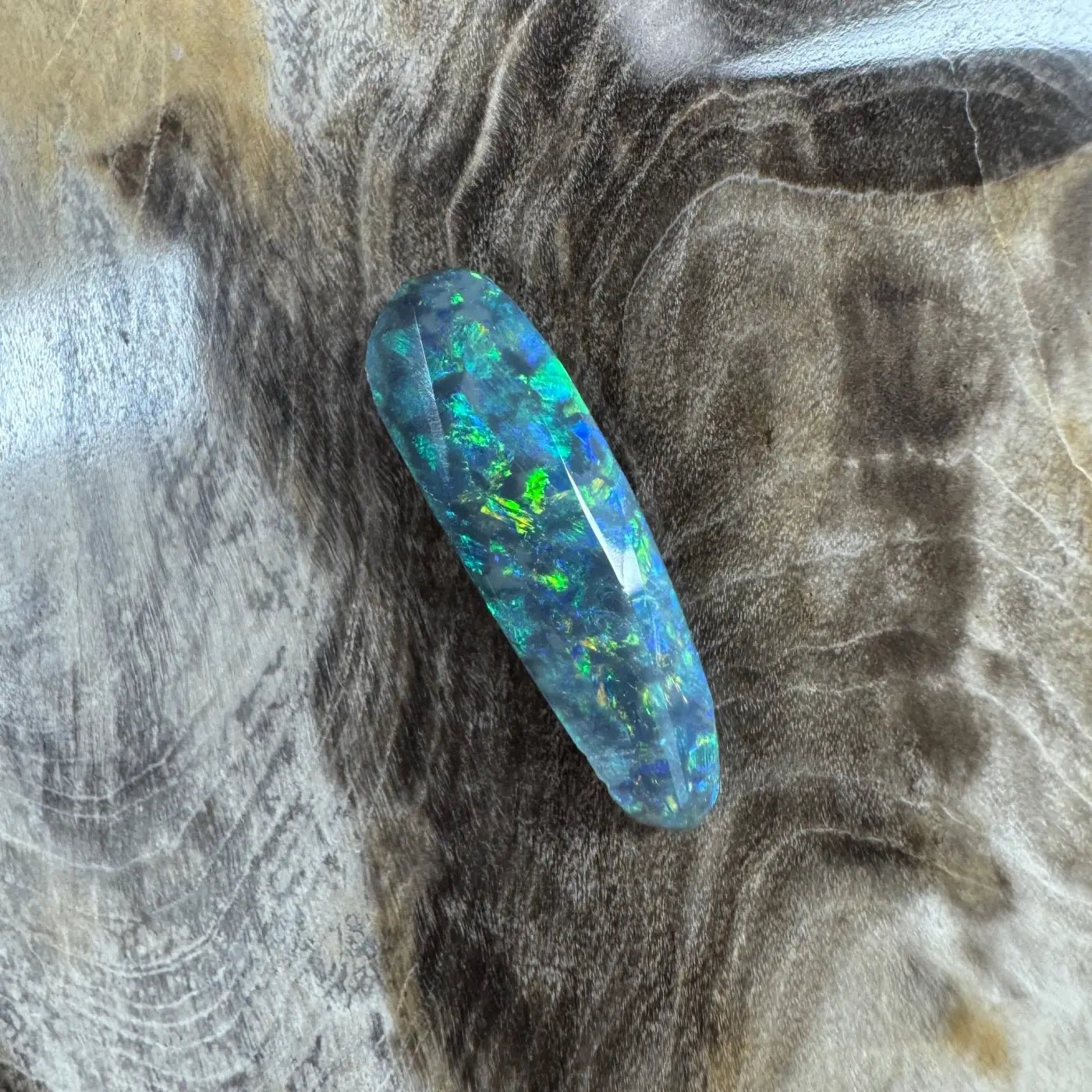 1.3ct Hand - Cut Solid Lightning Ridge Semi Black Opal