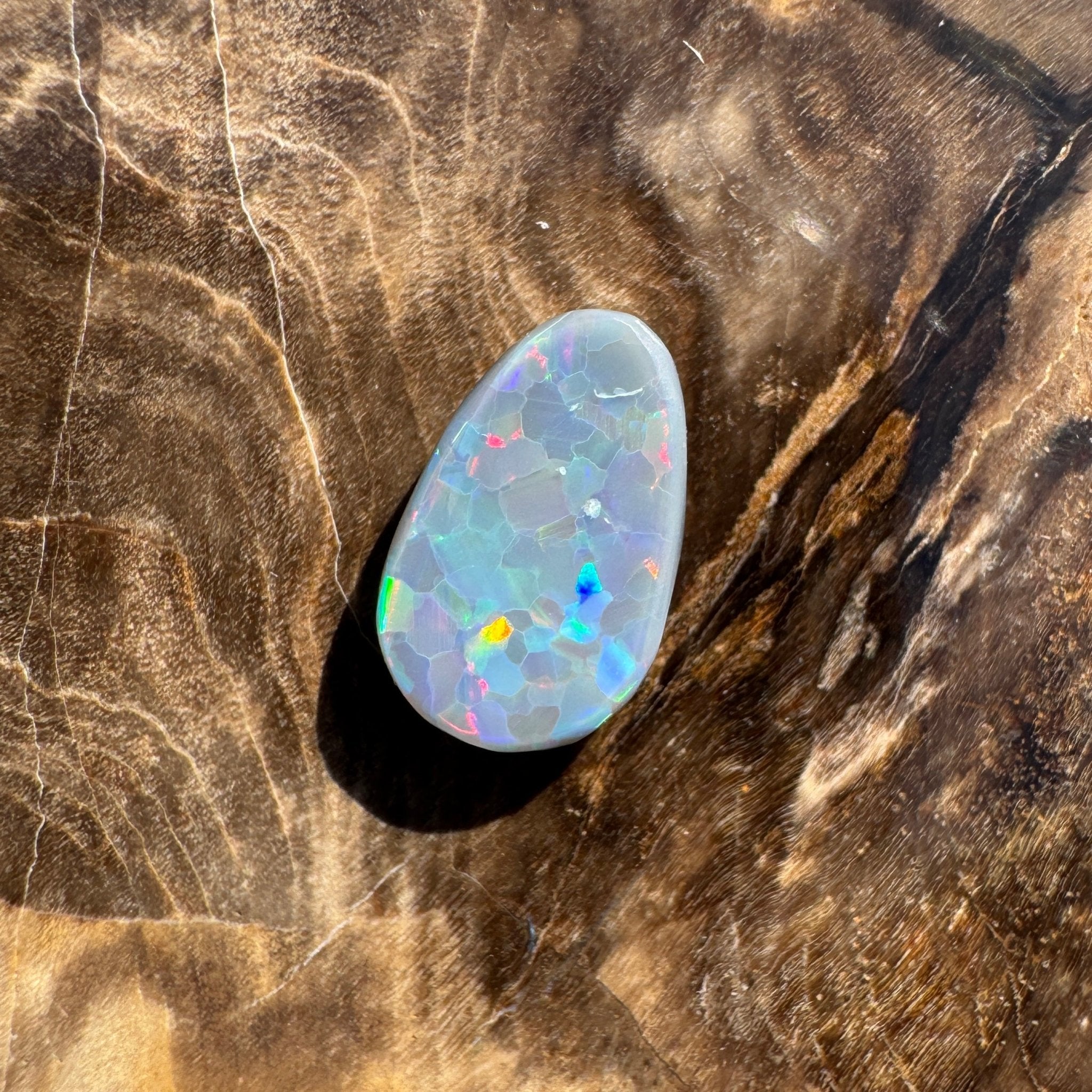 1.3ct Hand - cut Solid Lightning Ridge Semi Black Opal