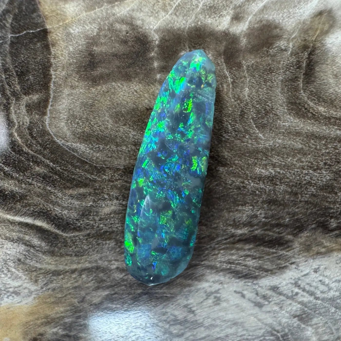 1.3ct Hand - Cut Solid Lightning Ridge Semi Black Opal