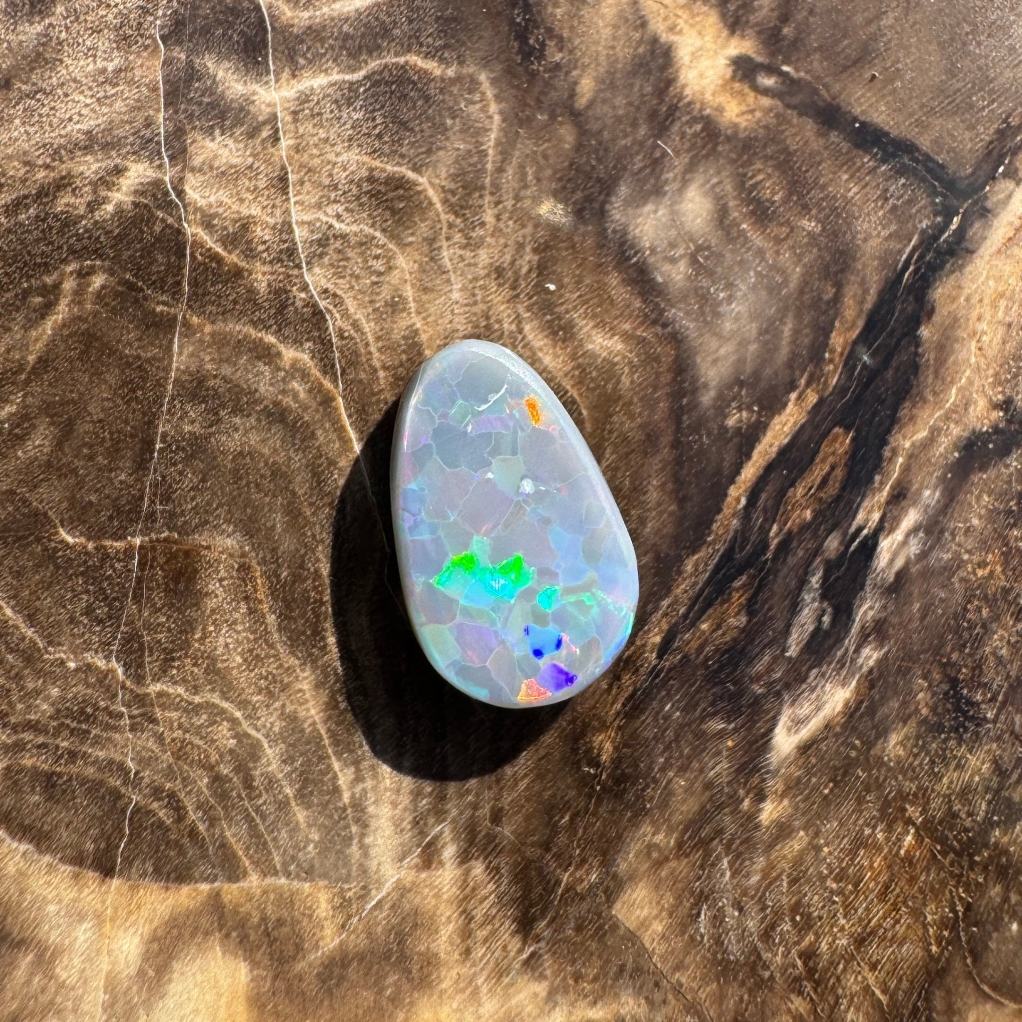 1.3ct Hand - cut Solid Lightning Ridge Semi Black Opal